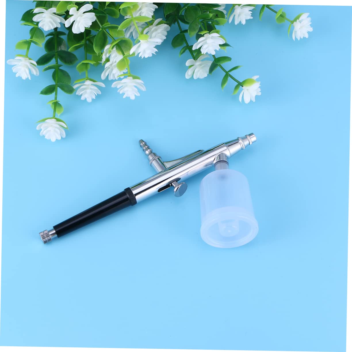DOITOOL Professional 0.3mm Silver Airbrush Kit for Nail Art, Cake Decorating & Temporary Tattoos - Gravity Feed Air Brush Pen Set - Perfect for DIY Crafts, Body Painting & Food Design