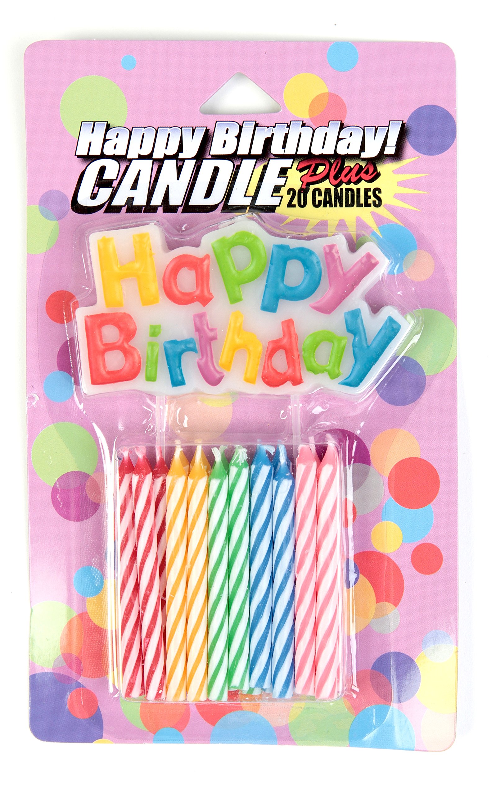 Unique Happy Birthday and Spiral Candles Set of 20 - Decorative Cake Candles for Birthday Parties, Weddings & Celebrations - Premium Quality Candles for Cakes, Cupcakes & Desserts