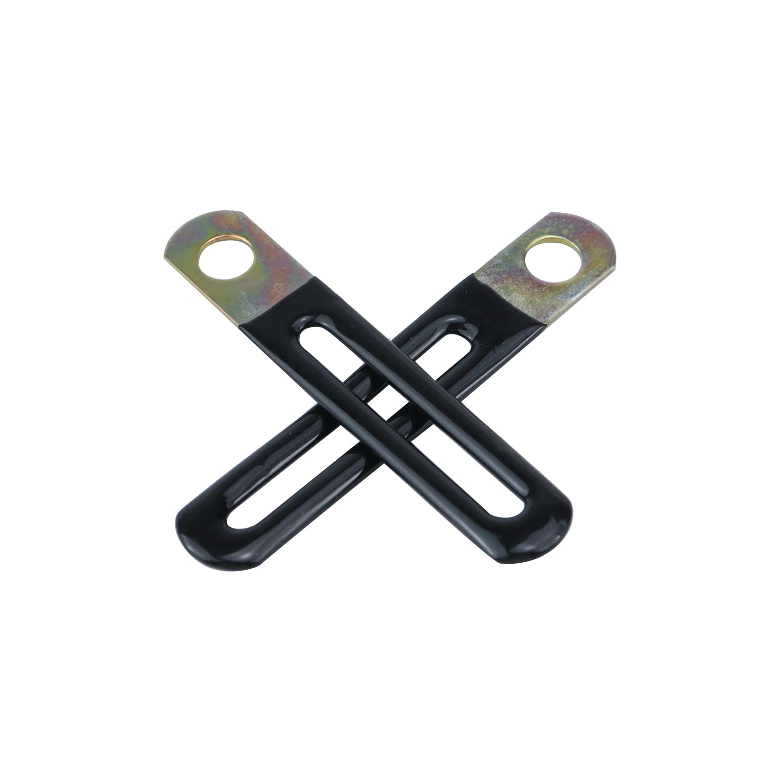 50 Pack Black Bendable Wire Shelf Loop Clips - Flexible Closet Shelf Brackets with Screws (60x10mm/2.36