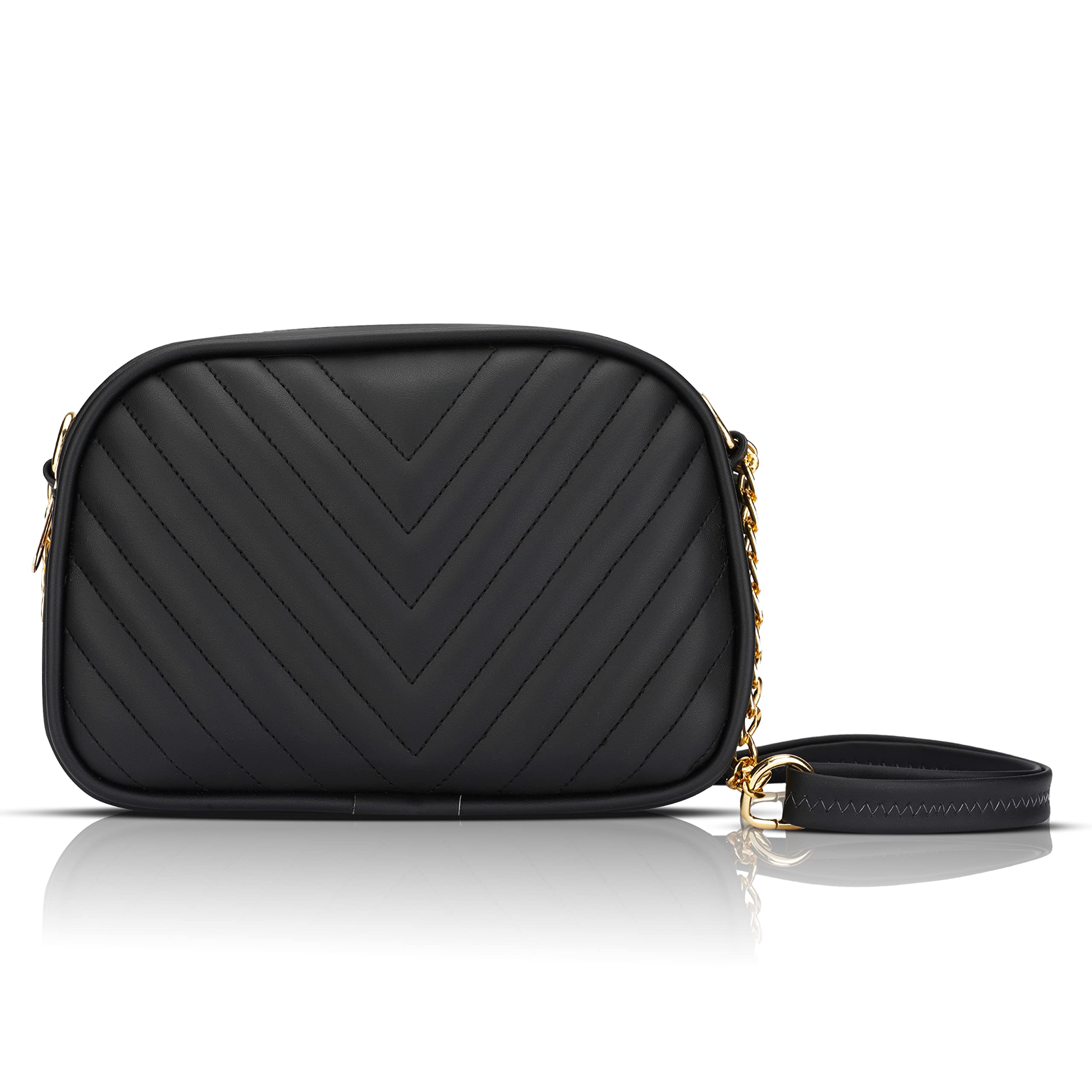 ROSS BROWN Stylish Quilted Sling Bag for Women & Girls - Fashionable Crossbody Shoulder Bag (Black) | Perfect for Daily Use, Travel, Shopping & Casual Outings