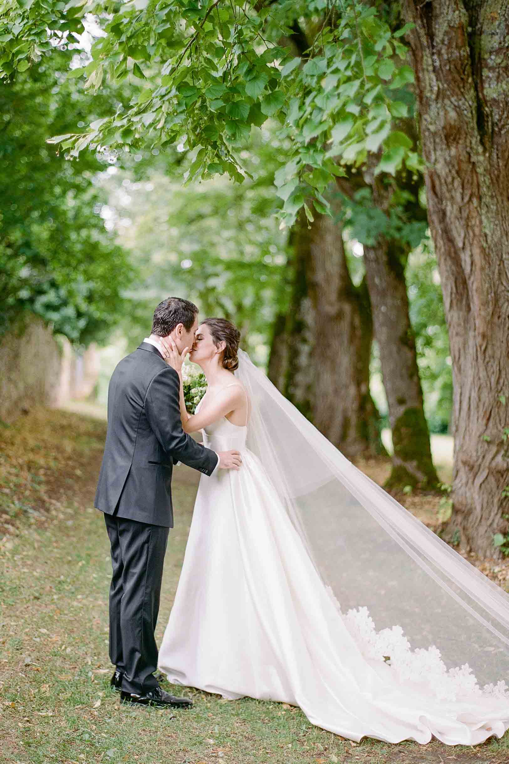 Elegant Lush Alencon French Lace One Tier Wedding Veil - Perfect for Bridal Ceremonies & Romantic Photos
