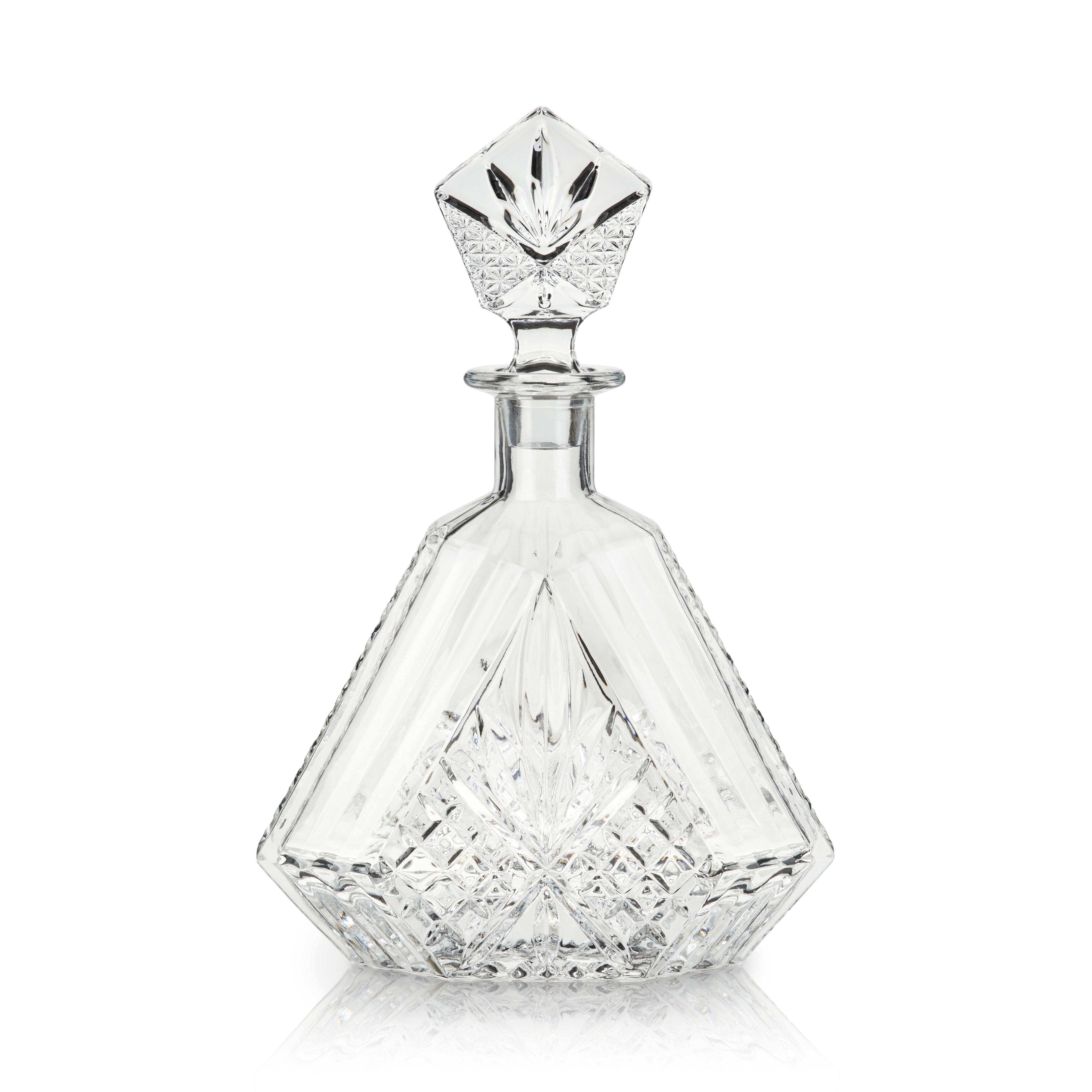 Premium Admiral Crystal Irish Cut Whiskey Decanter Set - Elegant Glass Liquor Carafe with Stopper for Bourbon, Scotch & Whiskey - Perfect for Home Bars, Gifts & Entertaining