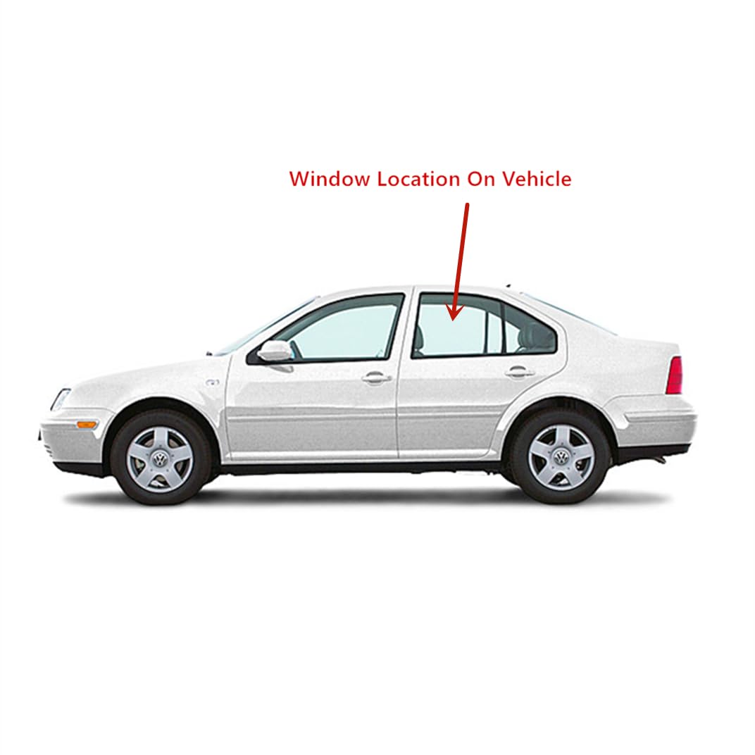 Volkswagen Jetta 2000-2005 Left Side Rear Door Window Glass Replacement - Compatible with 4 Door Sedan Models (Not for Wagon or 2005 New Jetta) - Perfect for DIY Auto Glass Repair & Vehicle Maintenance