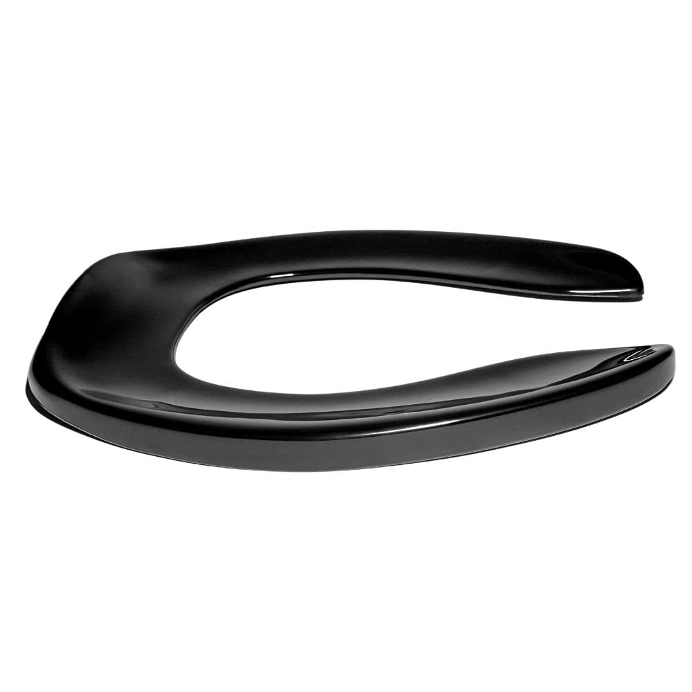 Centoco 6-Pack Black Elongated Toilet Seat Covers - Heavy Duty Commercial Plastic Open Front Design (Made in USA) - Perfect for Restaurants, Offices & High-Traffic Bathrooms