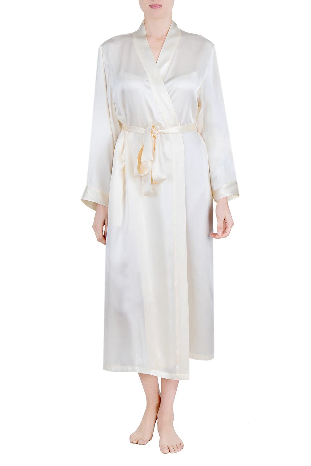 Luxury 100% Silk Kimono Robe for Women - Elegant Long Sleeve Sleepwear & Loungewear - Perfect for Spa Nights, Bridal Showers, and Relaxing at Home