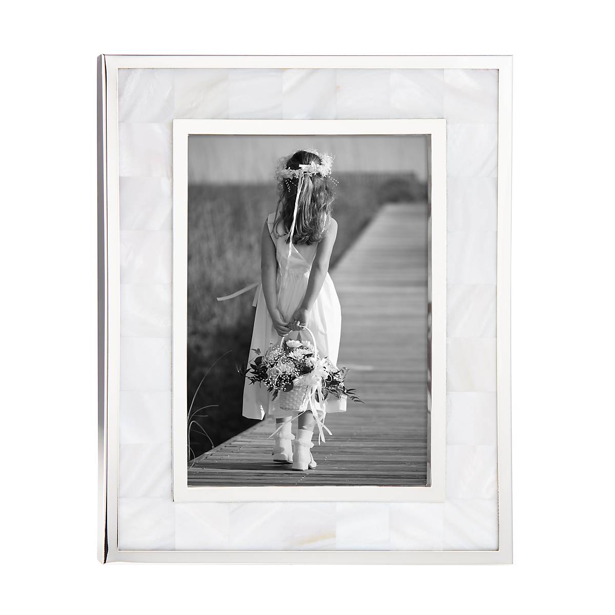Elegant Mother of Pearl 5x7 Photo Frame - Perfect for Wedding, Anniversary & Home Decor Gifts