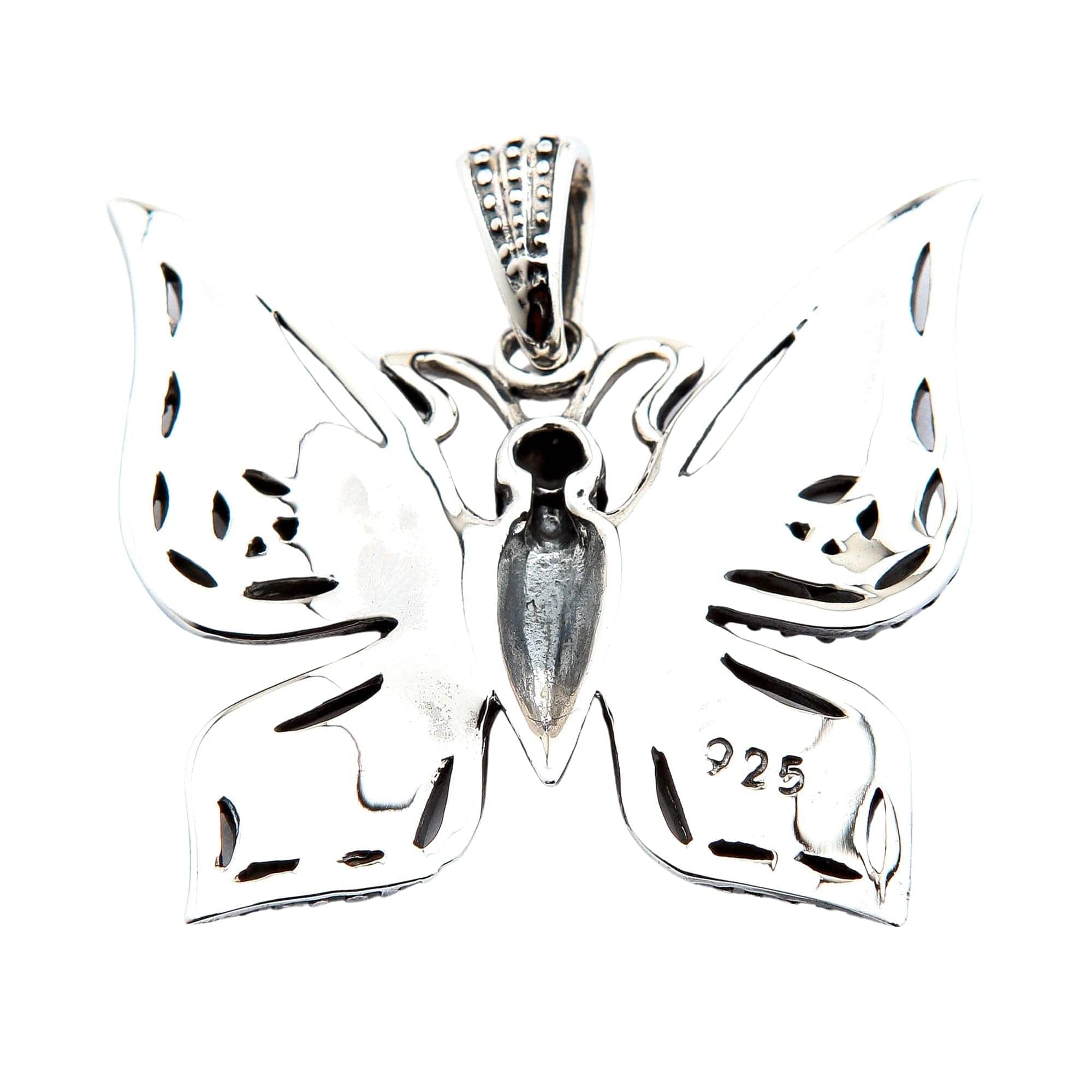 Butterfly Moth Skull Sterling Silver Pendant Necklace - Gothic Jewelry for Women, Men - Perfect for Halloween, Gothic Fashion & Dark Aesthetic Outfits