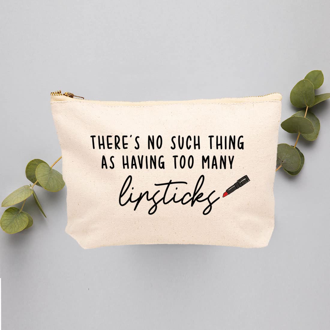Funny Lipstick Makeup Bag - Cute Cosmetic Travel Pouch for Women (6.5x9 Inch) - Perfect Gift & Purse Organizer