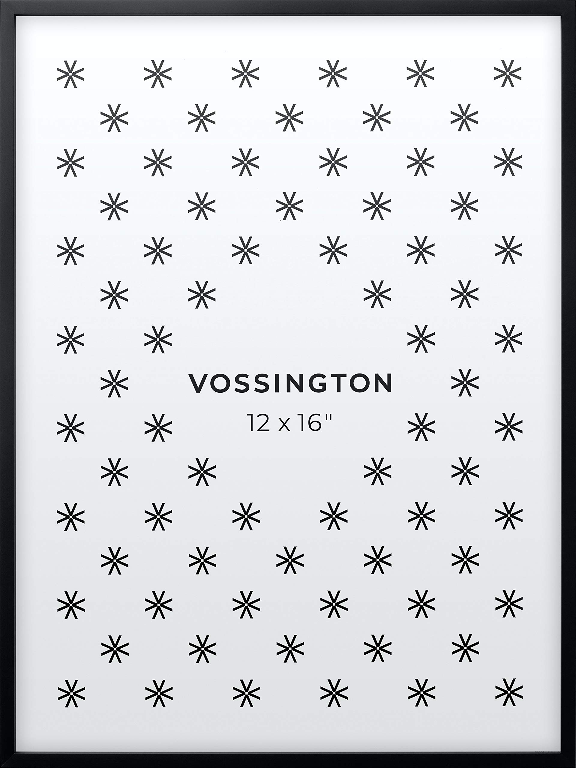 Vossington 12x16 Black Picture Frame - Thin Modern Design for Wall Art, Photos & Posters - Perfect for Home, Office & Gallery Decor