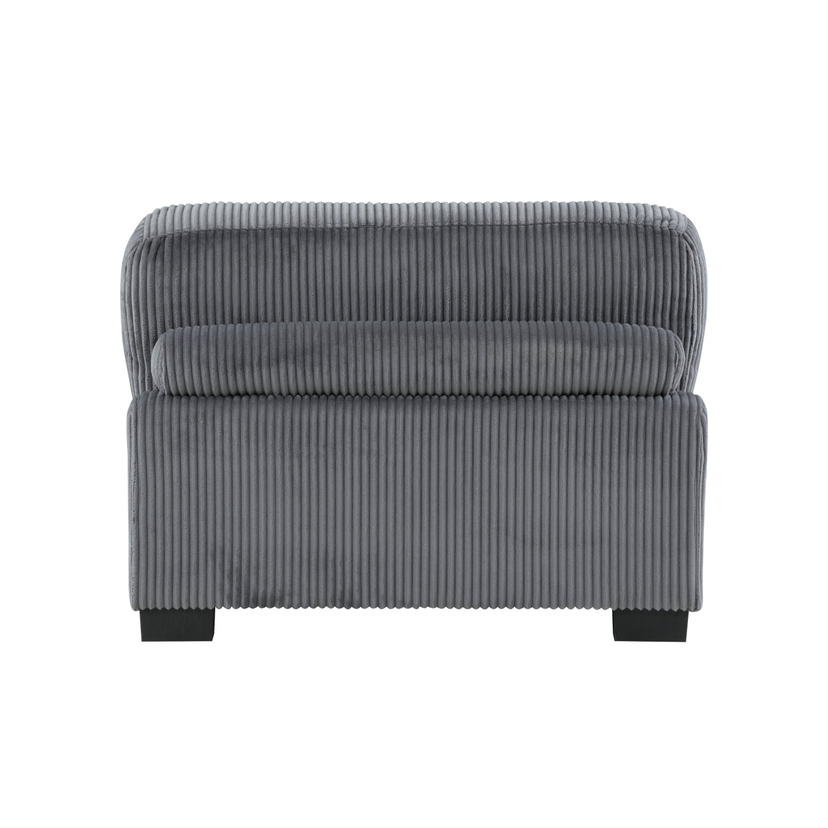 Gray Corduroy Armless Chair with Adjustable Back & Reversible Cushions - Modern Accent Chair for Living Room, Bedroom, or Office - Comfortable Reading & Relaxation Chair