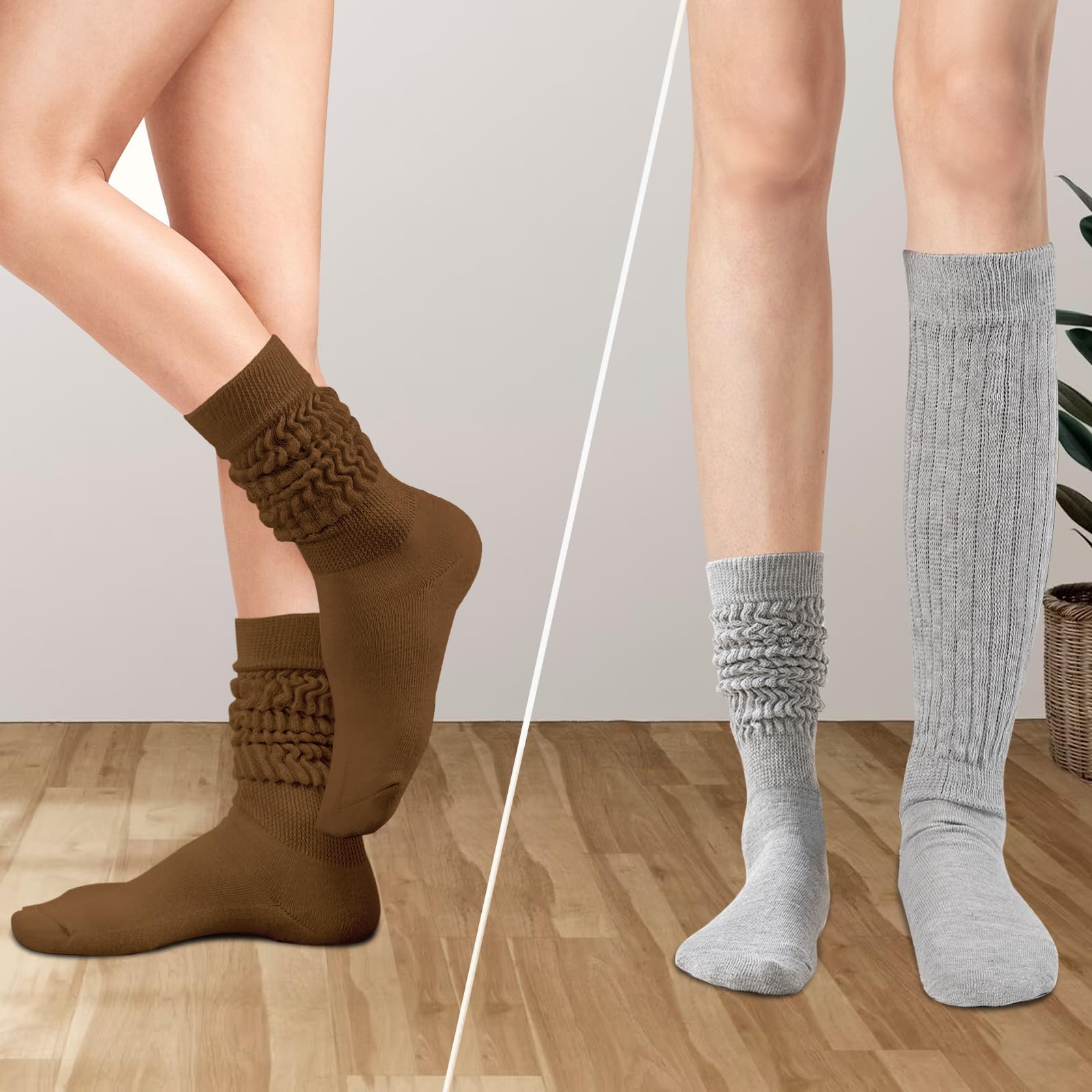 4 Pairs Women's Knee High Socks - Soft Stretchy Boot Socks for Women - Perfect for Winter, Boots & Casual Wear