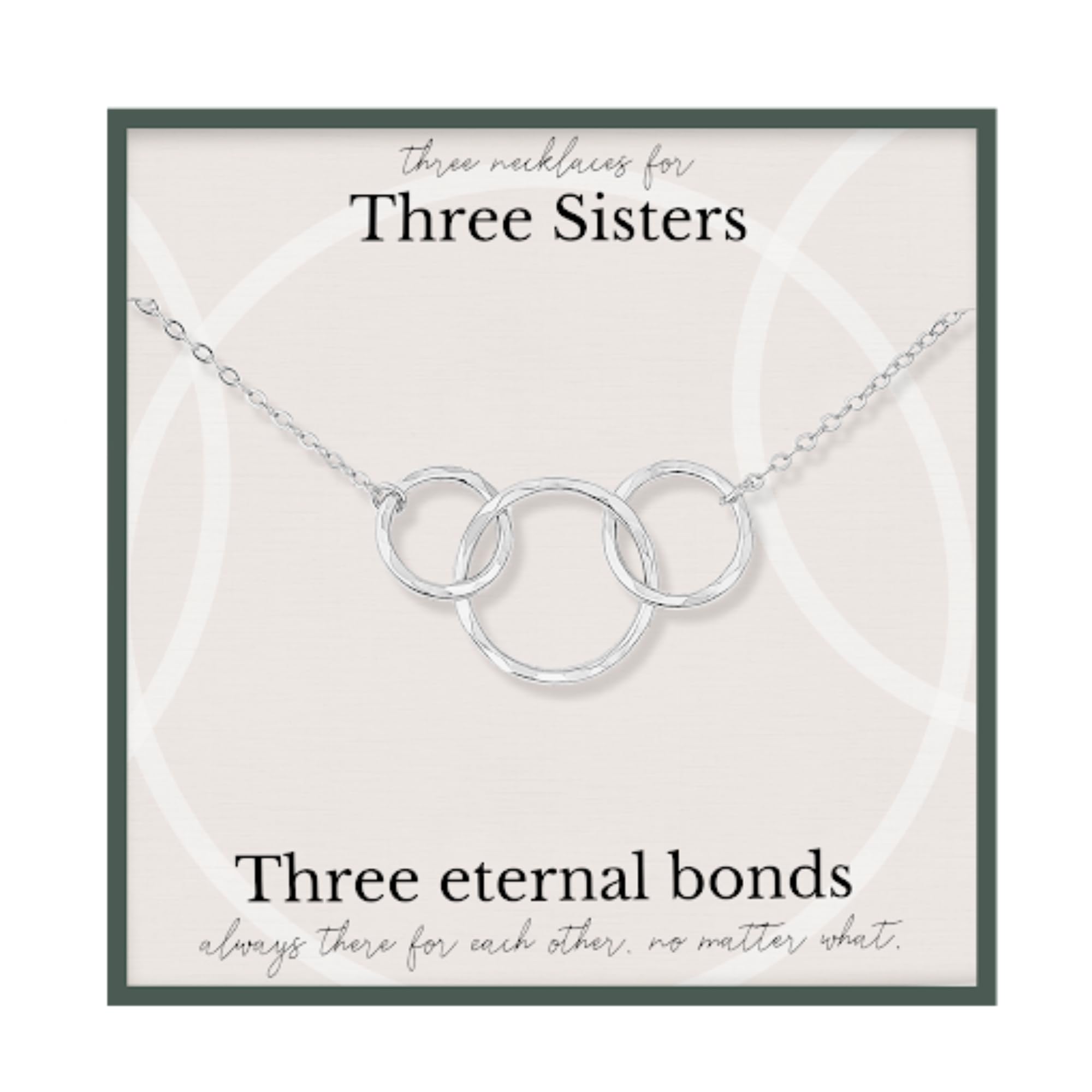 Big Sister Little Sister Necklace - 14k Gold Plated Sterling Silver Interlocking Rings Jewelry Gift | Perfect for Birthday, Anniversary & Sister Appreciation Day