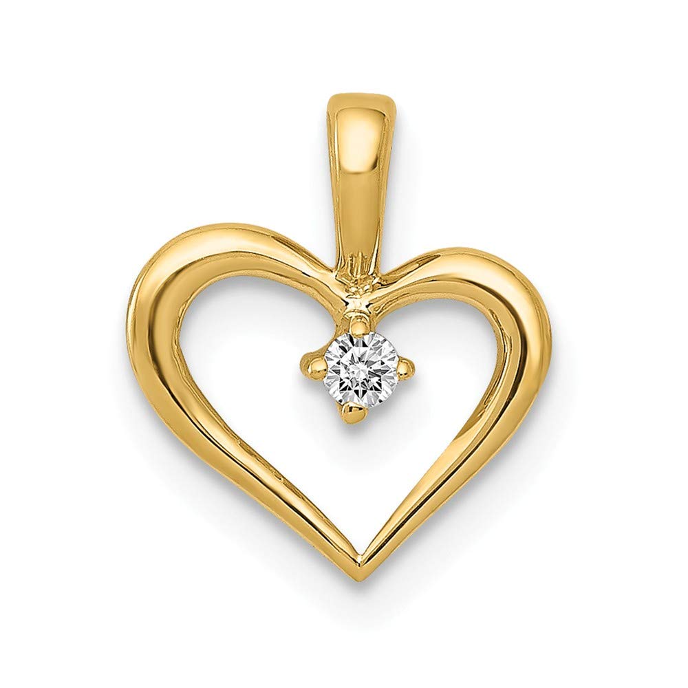 14K Rose Gold AA Diamond Heart Pendant Necklace for Women - Elegant Valentine's Day Gift, Anniversary Present & Everyday Jewelry