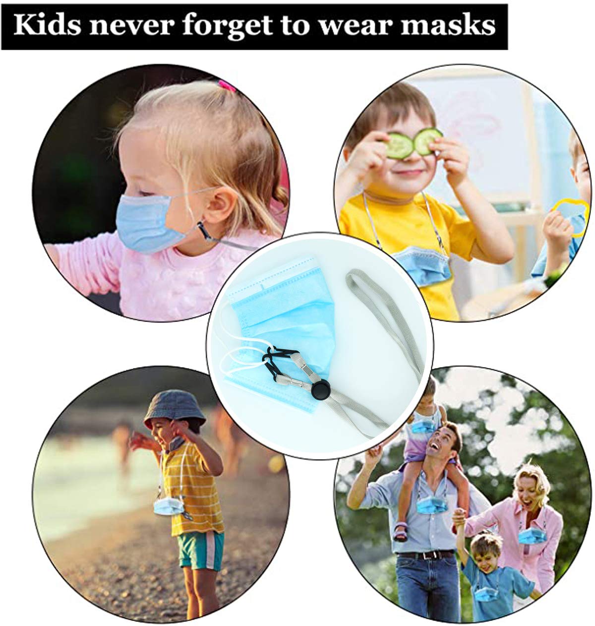 Adjustable Face Shield Lanyards for Women Men Kids - Neck Strap for Masks & Safety Gear
