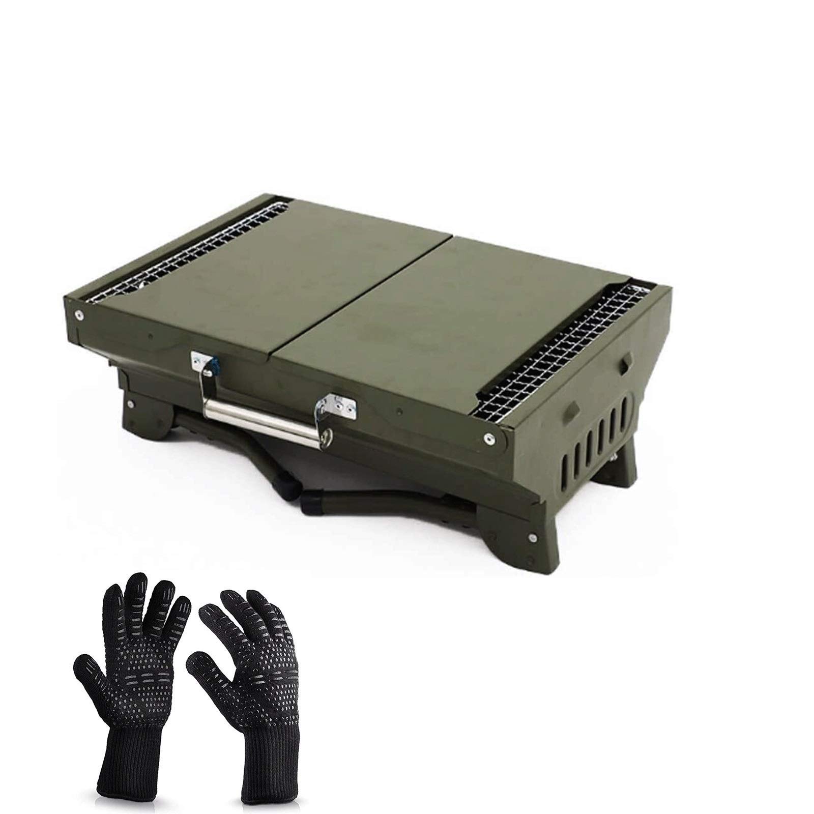Portable Charcoal BBQ Grill for Outdoor Cooking - Picnic, Garden, Terrace, Camping & Beach Barbecues with Easy Carry Handle & No-Assembly Shelves | Perfect for Backyard Parties, Tailgating & Family Gatherings