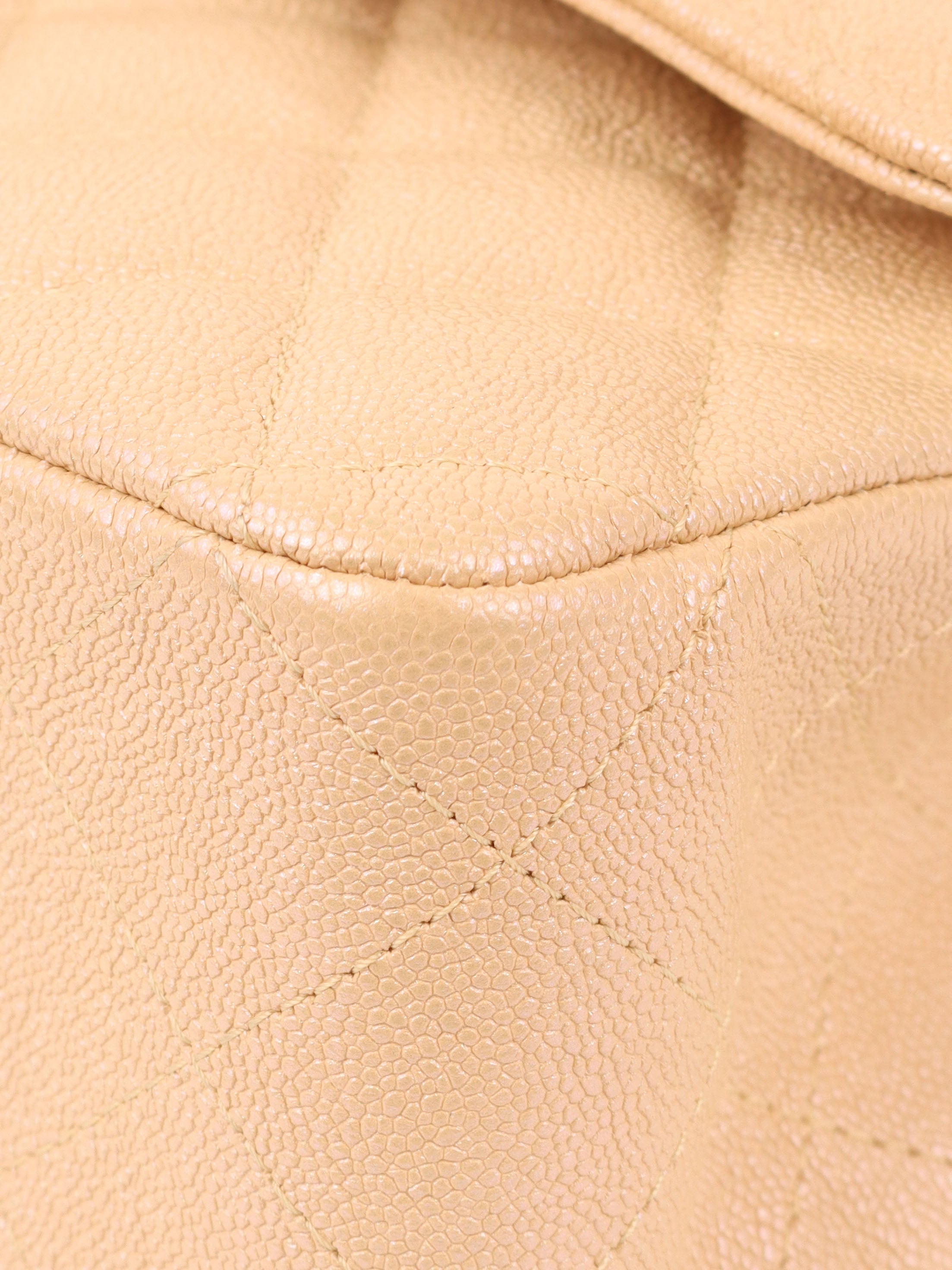 Chanel Iridescent Beige Caviar Medium Double Classic Flap Bag with Light Gold Hardware - Luxury Shoulder Bag for Women, Perfect for Parties, Weddings & Special Occasions