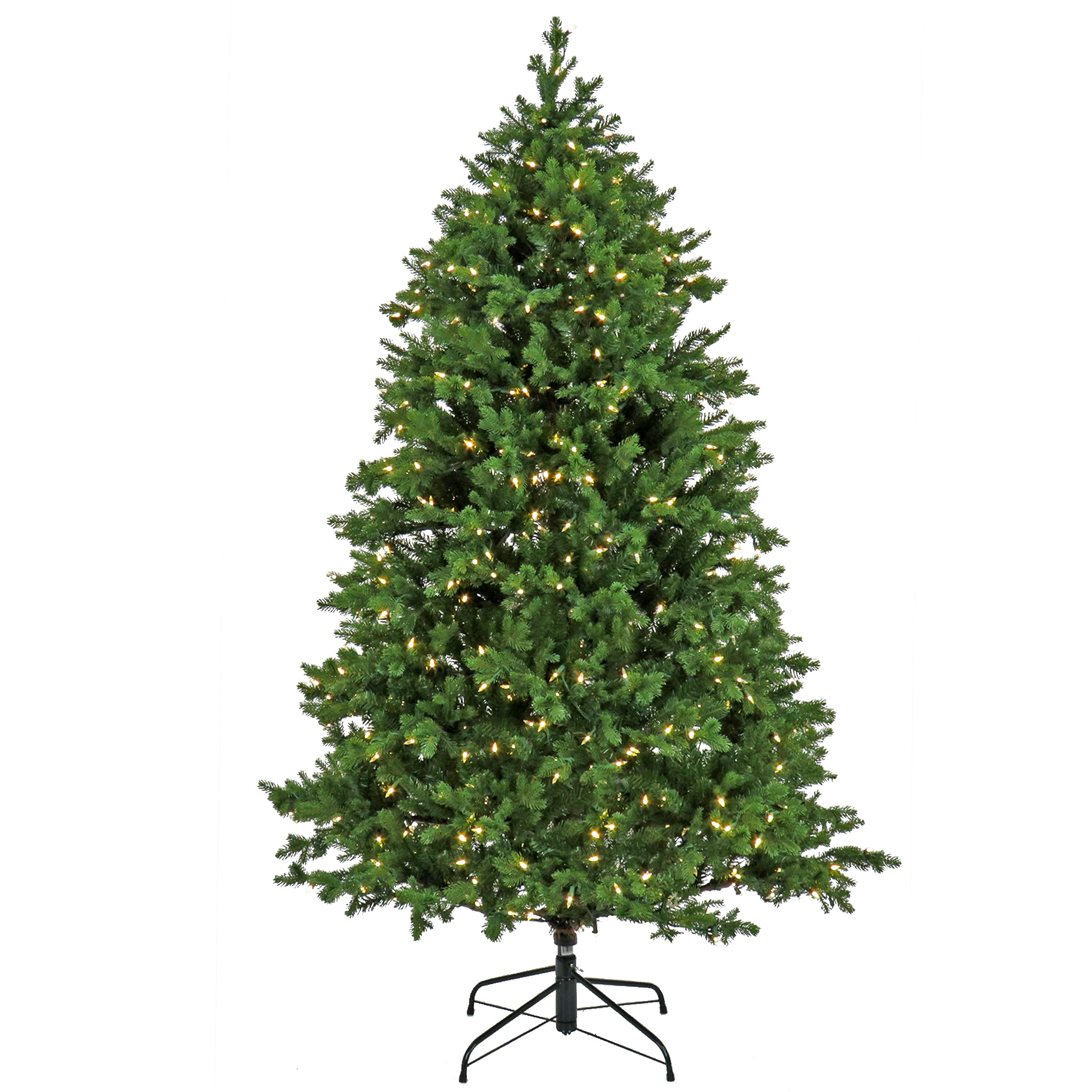 7.5 ft Pre-Lit Artificial Christmas Tree with PowerConnect LED Lights - Perfect for Home, Office, and Holiday Decorations