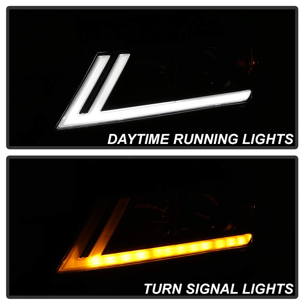 ACANII LED Switchback Turn Signal Headlights for 2014-2020 Chevy Impala - Black Housing Projector Headlamps Pair - Upgrade Your Car's Style & Safety for Night Driving & Daily Commutes