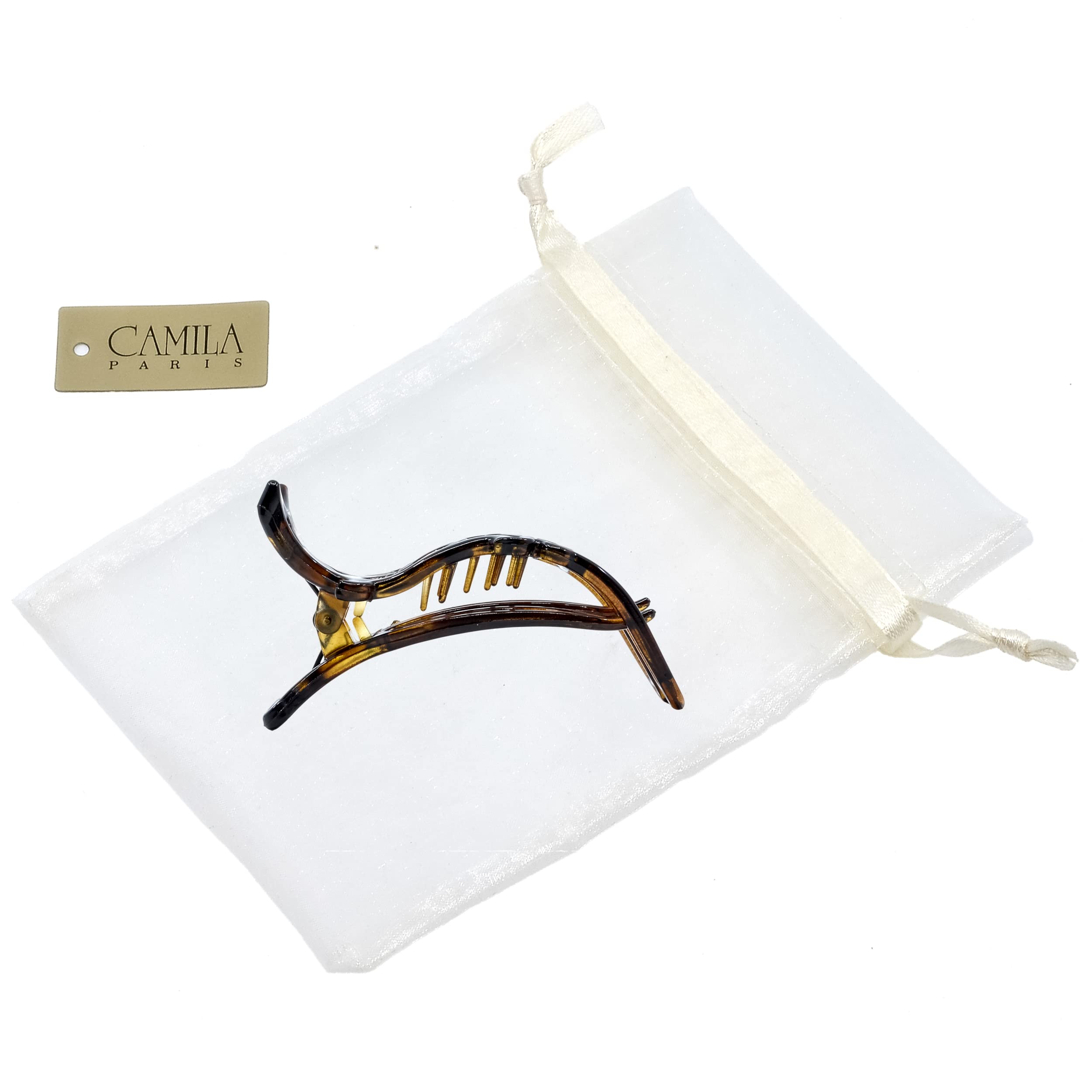 Camila Paris NV73-NV74 French Hair Clips for Women - 3 Inch Fashionable Hair Claw Clips with Strong Hold & No Slip Grip - Durable Styling Hair Accessories for Women & Girls - Made in France - Perfect for Everyday Use, Work, Parties & Special Occasions