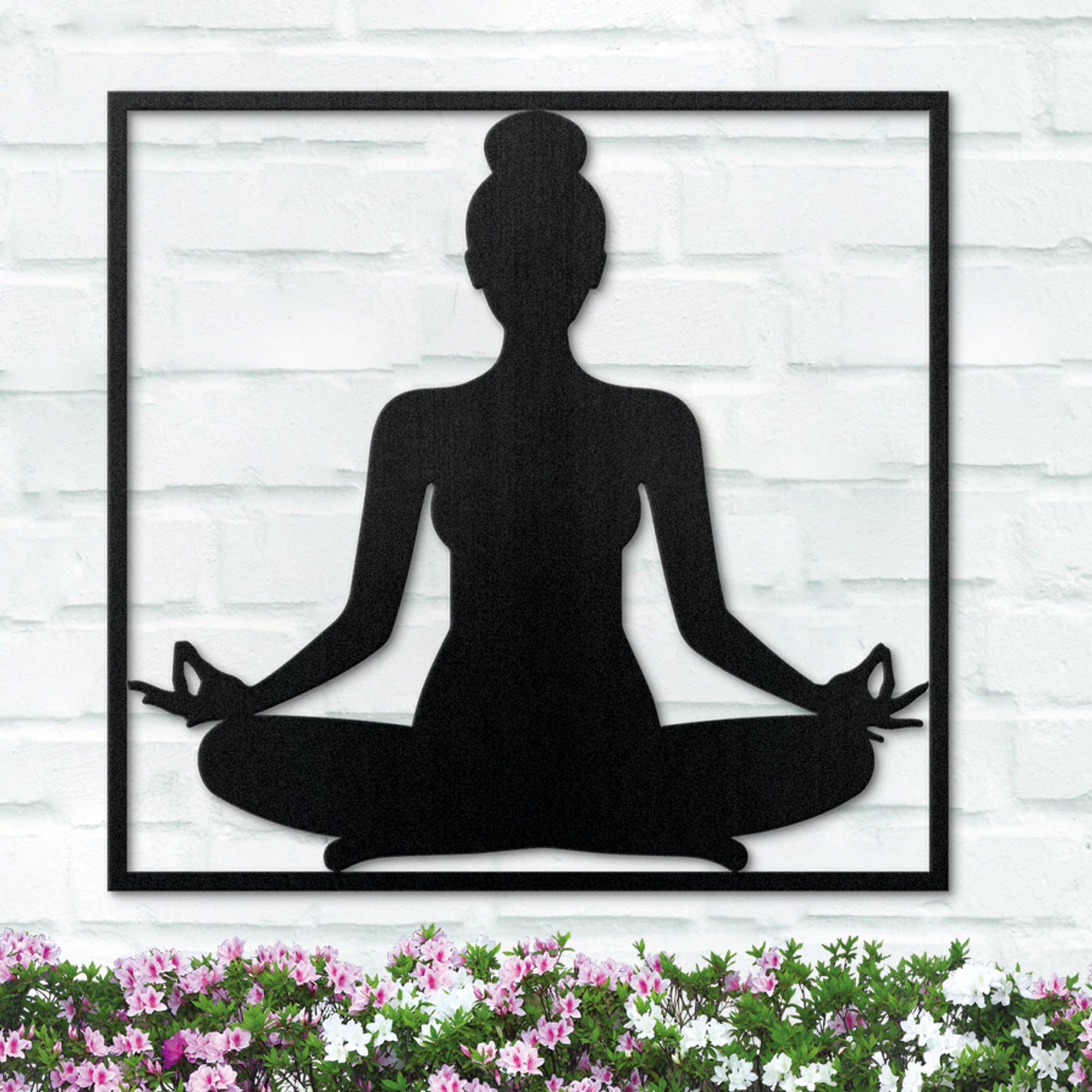 Zen Metal Wall Art - Yoga Meditation Wall Decor for Indoor & Outdoor - Boho Chic Metal Wall Hanging for Home, Office, Yoga Studio & Garden Decor