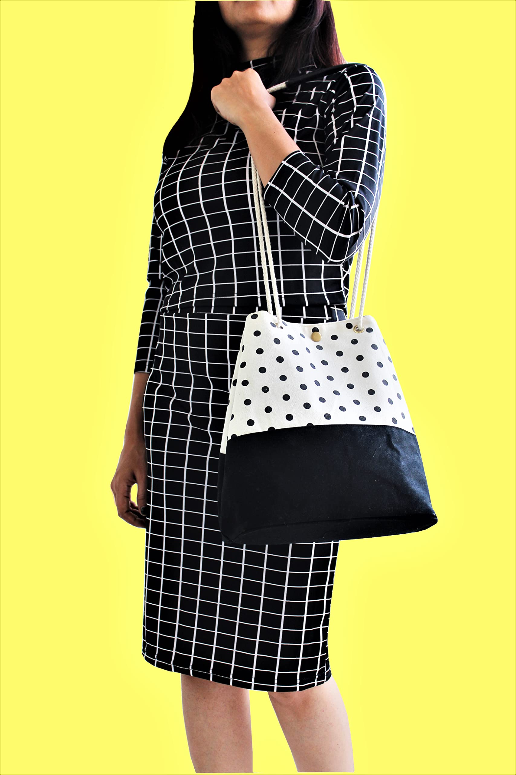 ASTIR COLLEEN Stylish Convertible Sling Backpack for Women - Polka Dot Pattern, Cream Color - Perfect for Travel, Work, School & Everyday Use