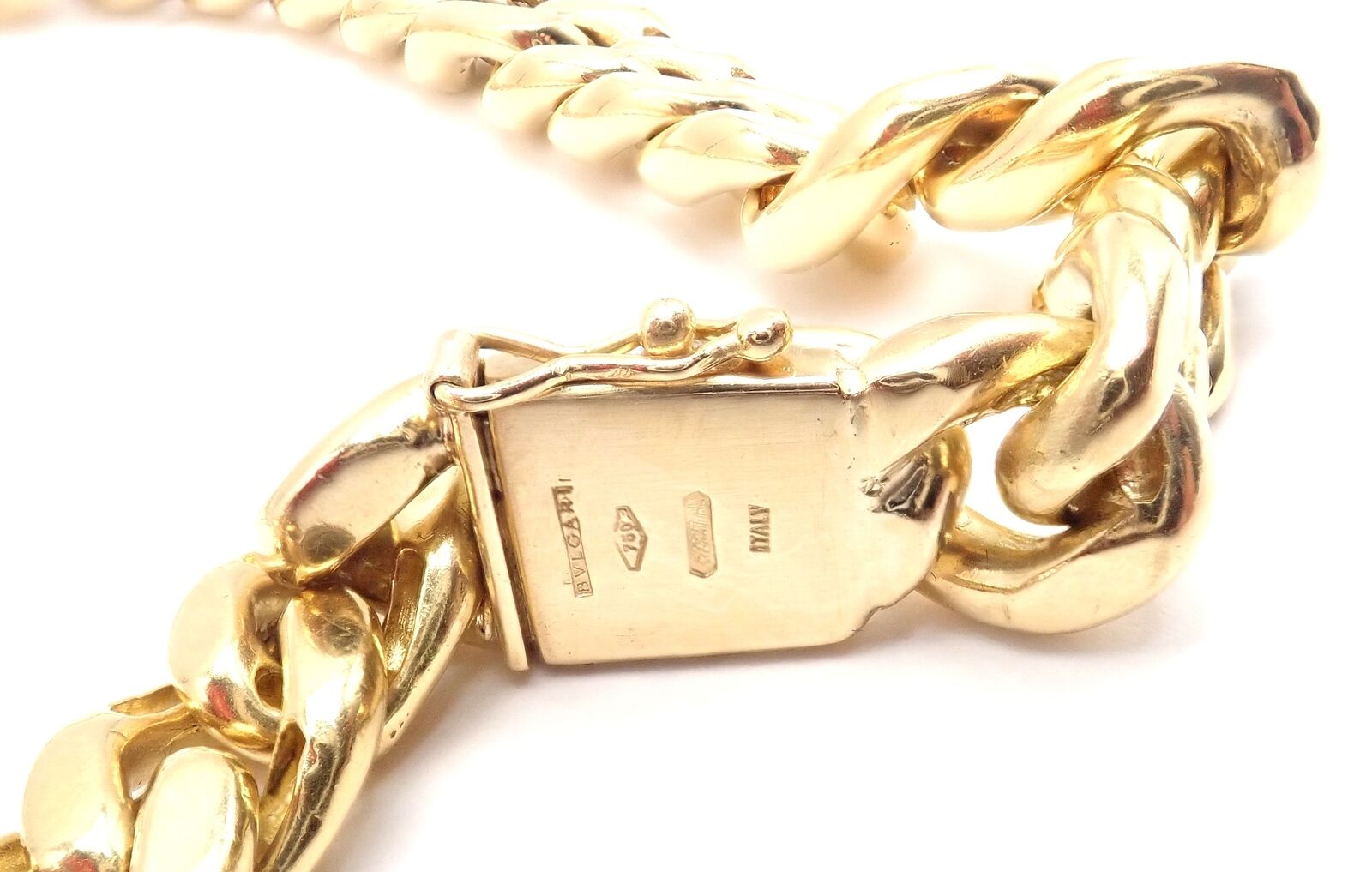 Bvlgari Bulgari 18k Yellow Gold Diamond Citrine Sapphire Link Necklace - Luxury Italian Jewelry for Women, Perfect for Weddings, Parties & Special Occasions