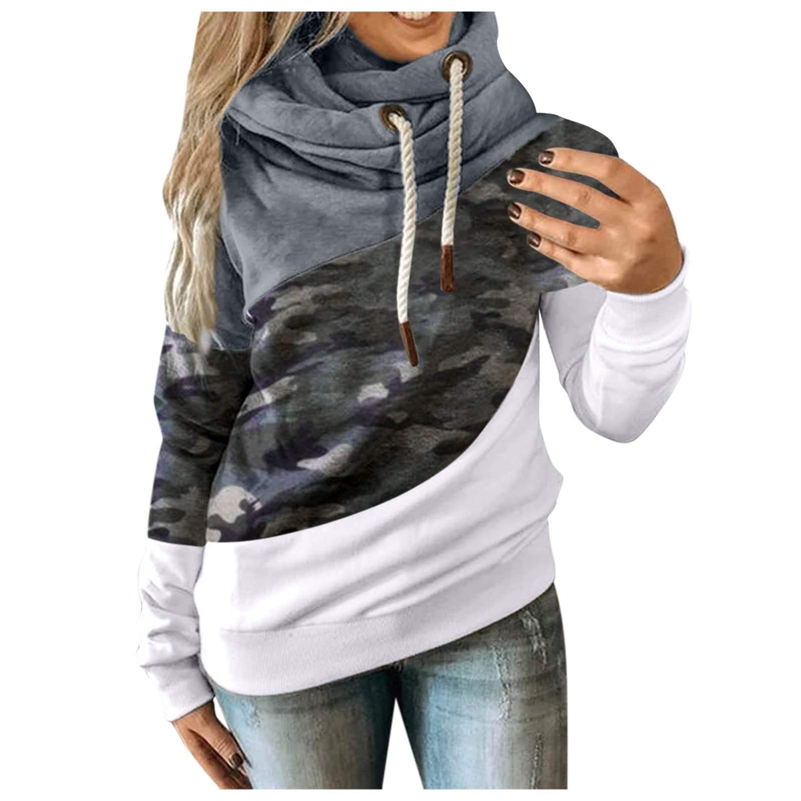 Women's Camouflage Zip-Up Hoodie - Long Sleeve Casual Sweatshirt with Contrast Details | Perfect for Outdoor Activities, Streetwear Fashion & Everyday Comfort