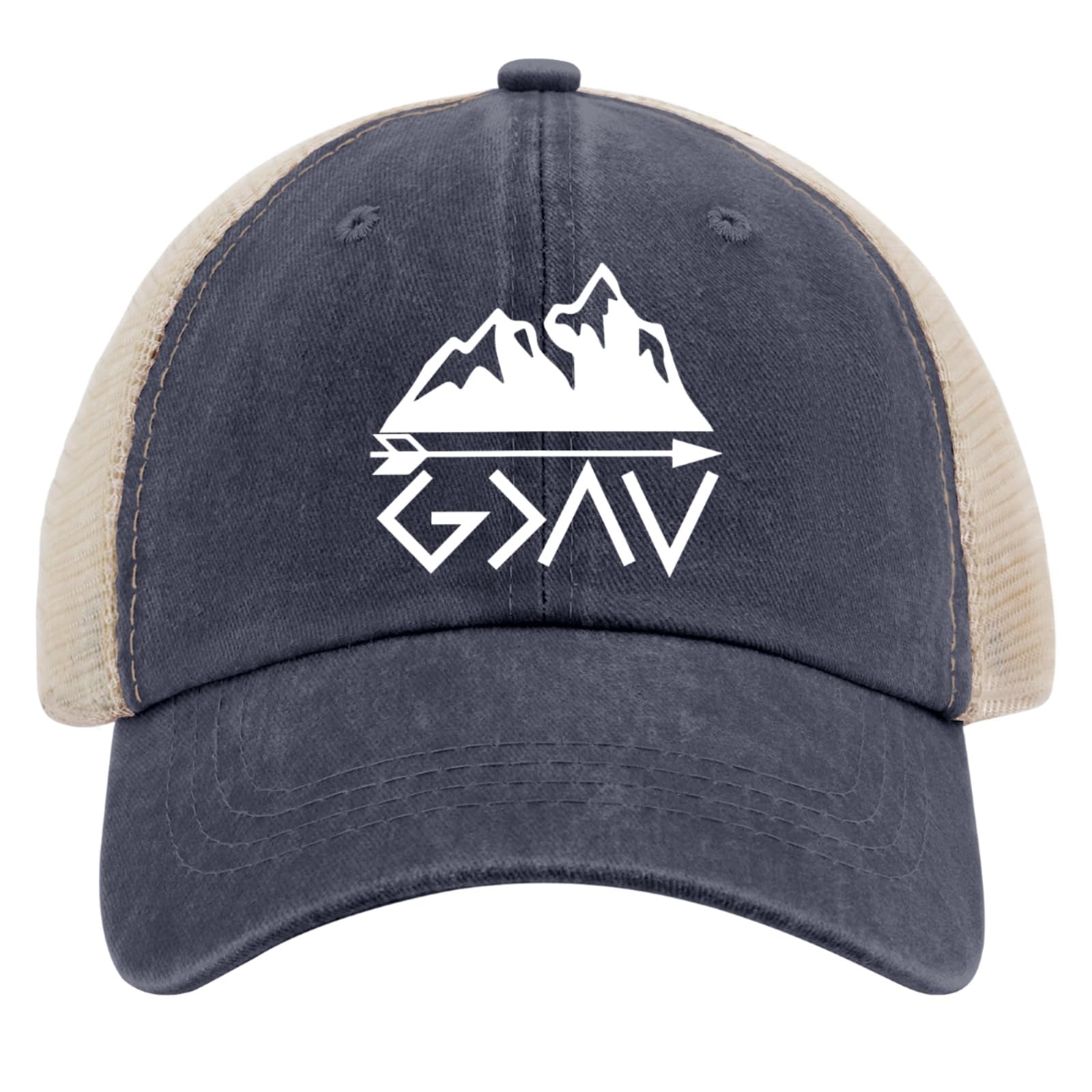 Philysonic Dad Hat - 'God is Greater Than The Highs and Lows' Trucker Cap for Men, Trendy Mesh Baseball Hat for Summer | Perfect for Outdoor Activities, Casual Wear & Sports Fans