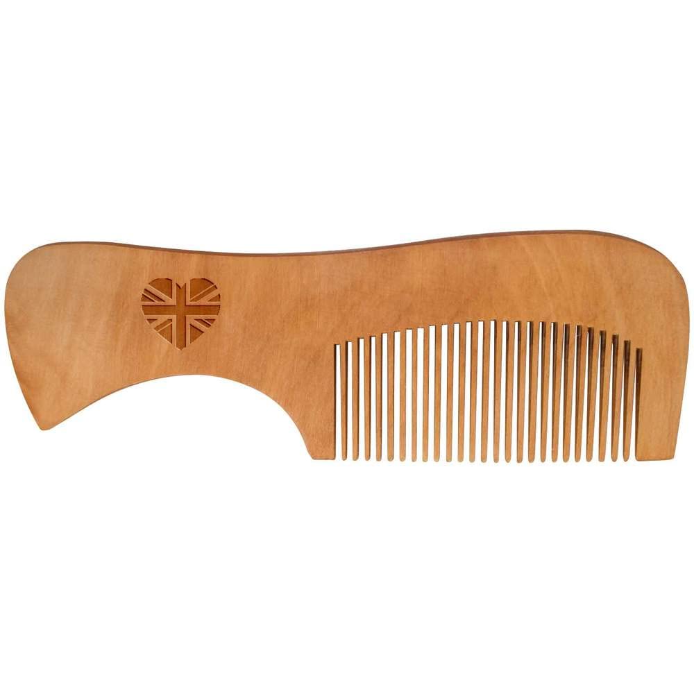 British Flag Heart Wooden Comb - Perfect for Travel & Gifts