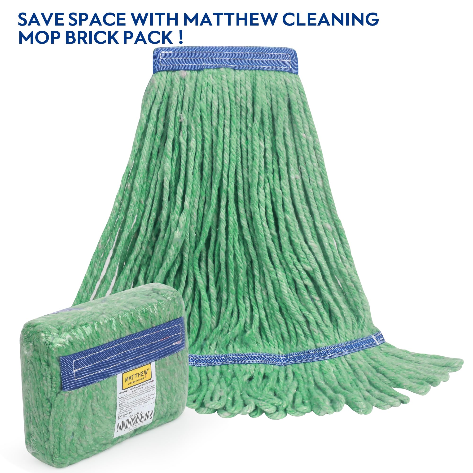 Heavy Duty Mop Head Refill - 6 Pack for Commercial & Industrial Cleaning