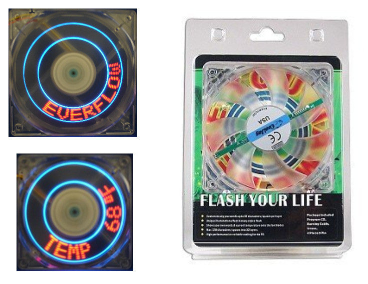Cooljag Programmable Mini LED Flash Fan 120x25mm EF4 120 - High Performance RGB PC Cooling Fan for Gaming, PC Builds & Computer Case Cooling