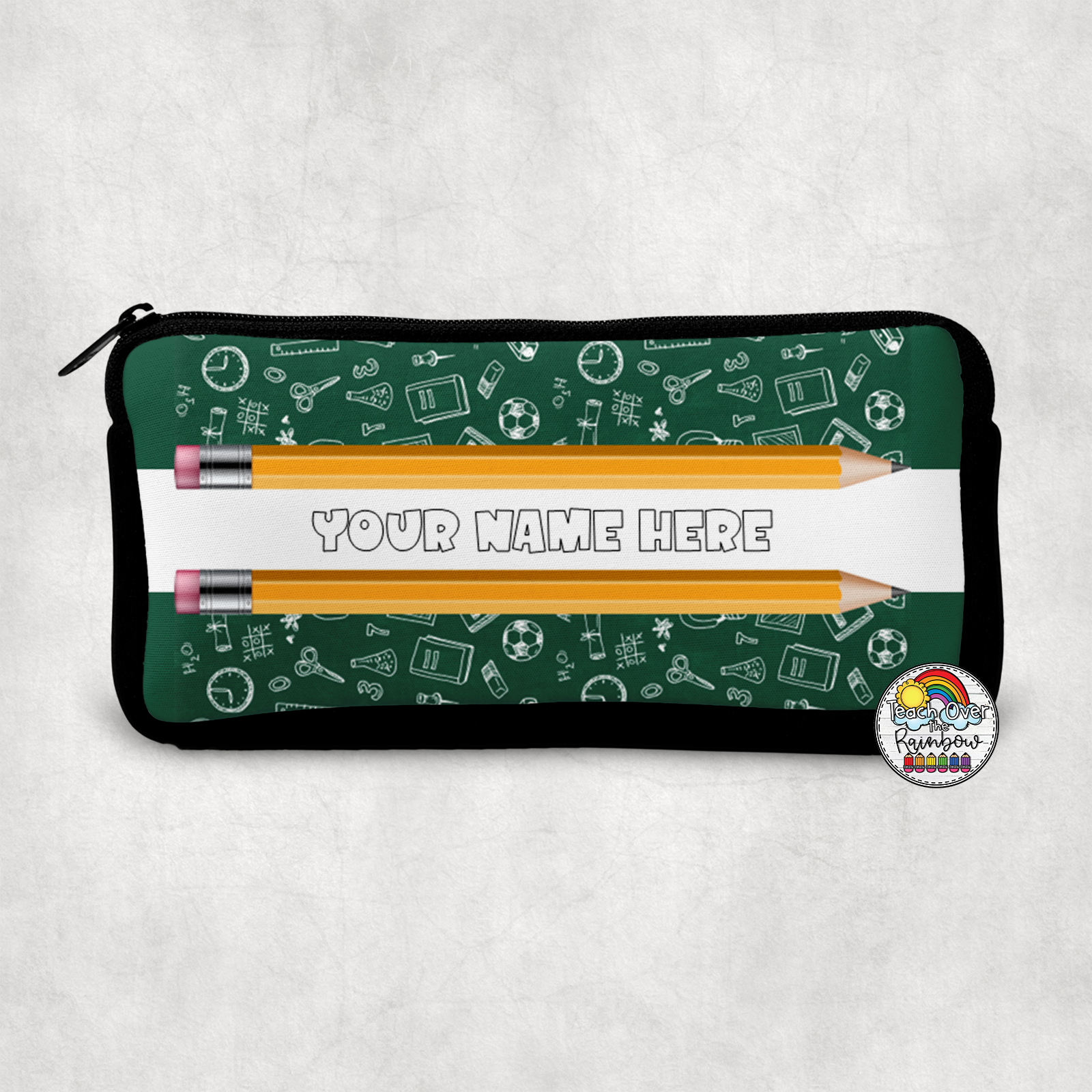 Eco-Friendly Small Green Chalkboard Pencil Case - Perfect for School, Office & Art Supplies Organization - Back to School Essential