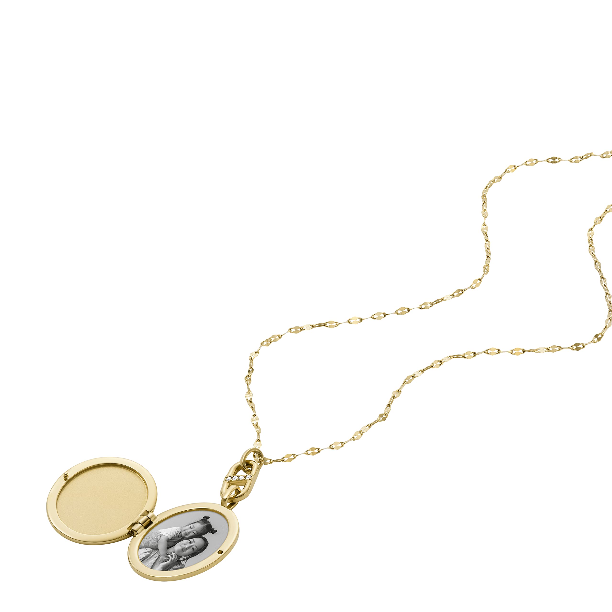 Fossil Women's Engravable Stainless Steel Pendant Necklace - Personalized Gift for Her, Elegant Chain Jewelry for Everyday Wear & Special Occasions