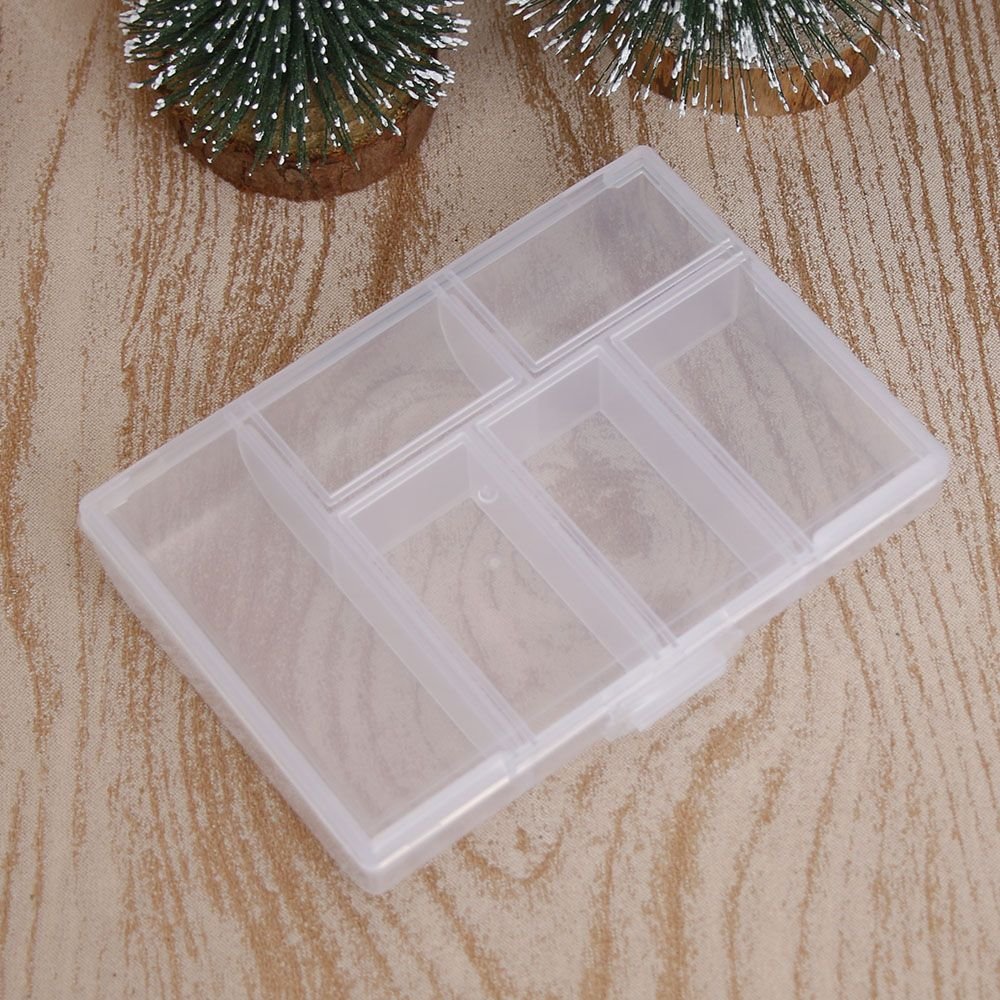 2 Pack Clear Plastic Jewelry Organizer Boxes with 6 Grid Dividers - Perfect for Earrings, Rings, Necklaces & Small Accessories Storage - Ideal for Travel, Home & Retail Display