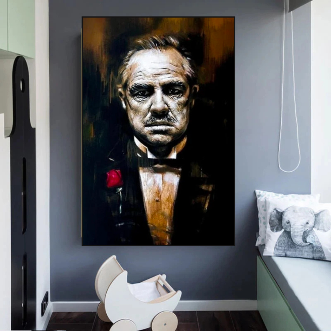 The Godfather Movie Canvas Wall Art - Iconic Film Poster Print for Home & Office Decor - Perfect for Living Room, Bedroom, or Man Cave