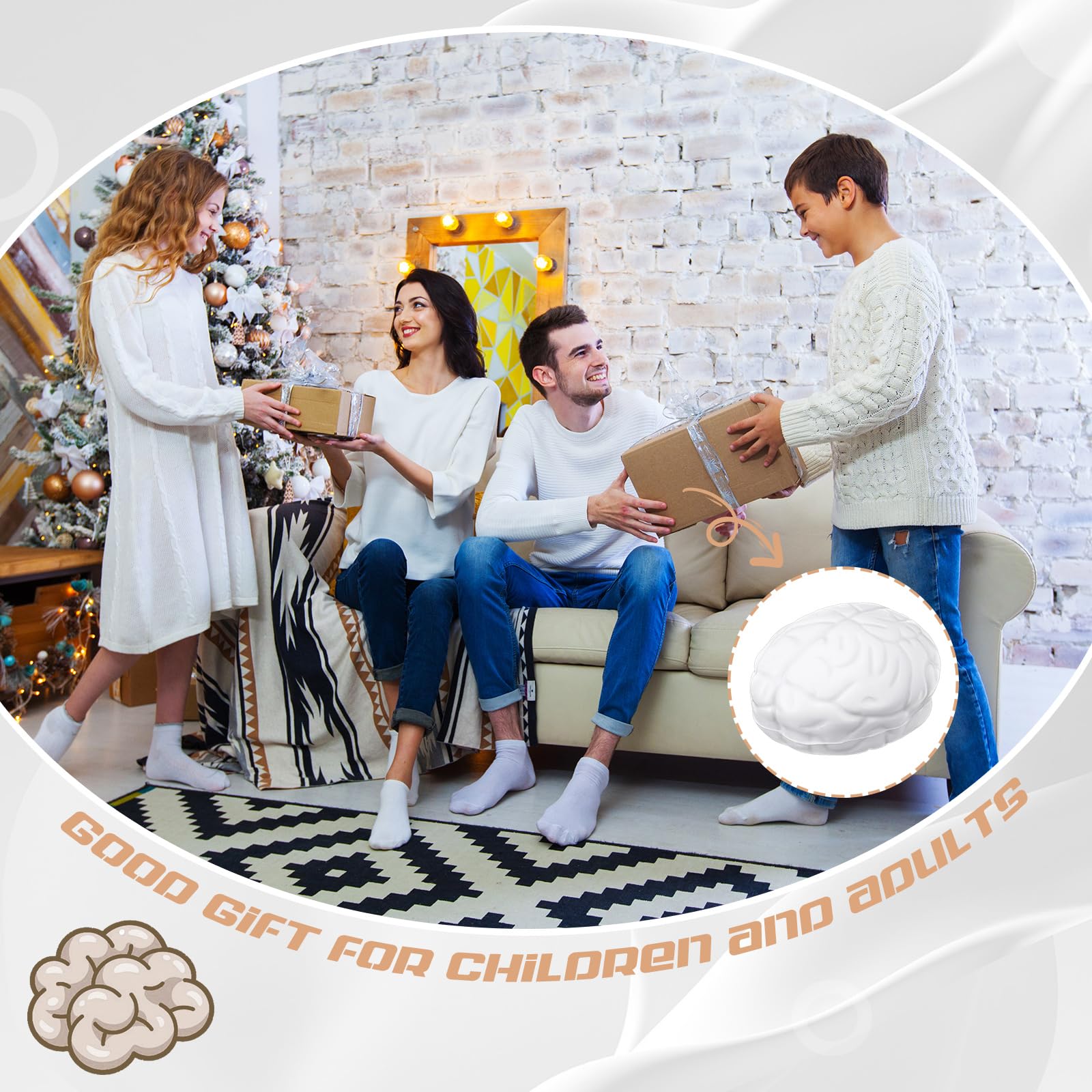 Jenaai 30-Pack Halloween Stress Balls - 2.76 Inch PU Squeeze Toys for Hand Exercise, Grip Strength & Stress Relief - Funny Sensory Fidget Toys for Teens & Adults (White) - Perfect for Office, Classroom, Therapy & Anxiety Relief