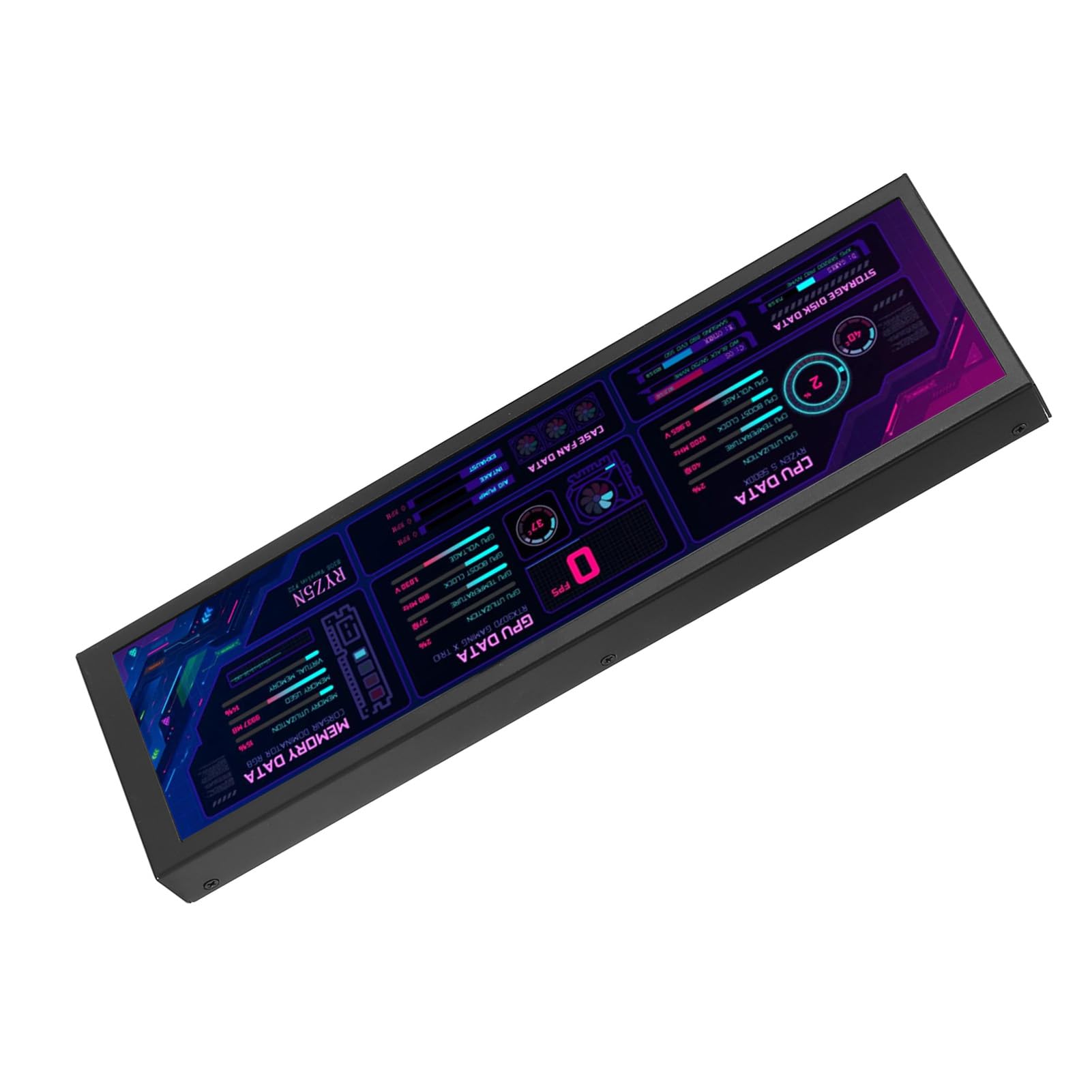 8.8 Inch IPS PC Temperature Monitor - 1920x480 60Hz DIY Sensor Panel with 360° Rotation & Precise Cutout for Desktop Computers | Perfect for Gaming Rigs, Workstations & PC Build Monitoring (Black)
