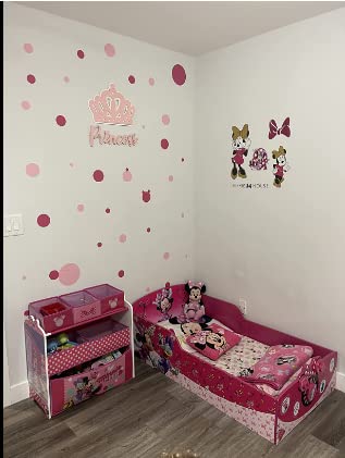 Polka Dot Wall Decals for Girls Room - Self-Adhesive Wall Decor Dots in Light & Dark Pink - Nursery, Bedroom & Kids Room Wall Art Stickers - Perfect for Home Decor, DIY Projects & Birthday Party Backdrops