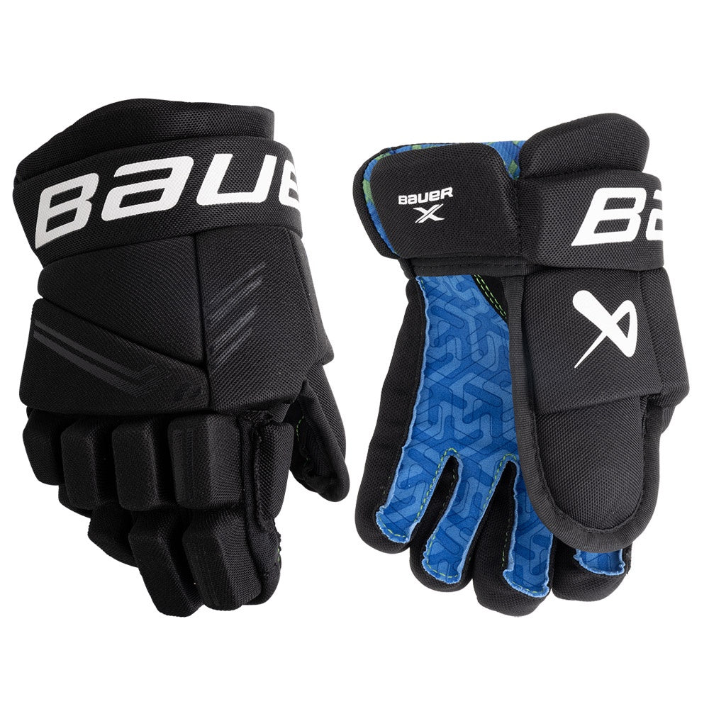 Bauer X 2024 Youth Ice Hockey Gloves - Protective Hockey Gear for Kids - Perfect for Youth Hockey Games & Practice Sessions