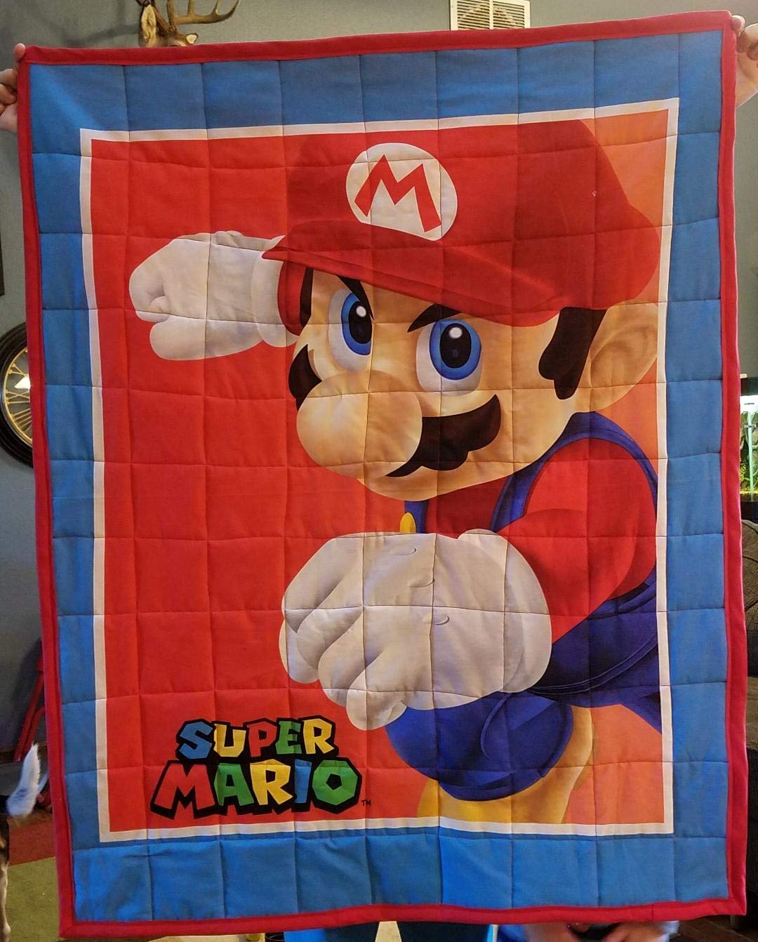 Super Mario Bros. Themed Quilt - Soft & Cozy Gaming Blanket for Bed, Couch, or Gift - Perfect for Gamers & Nintendo Fans
