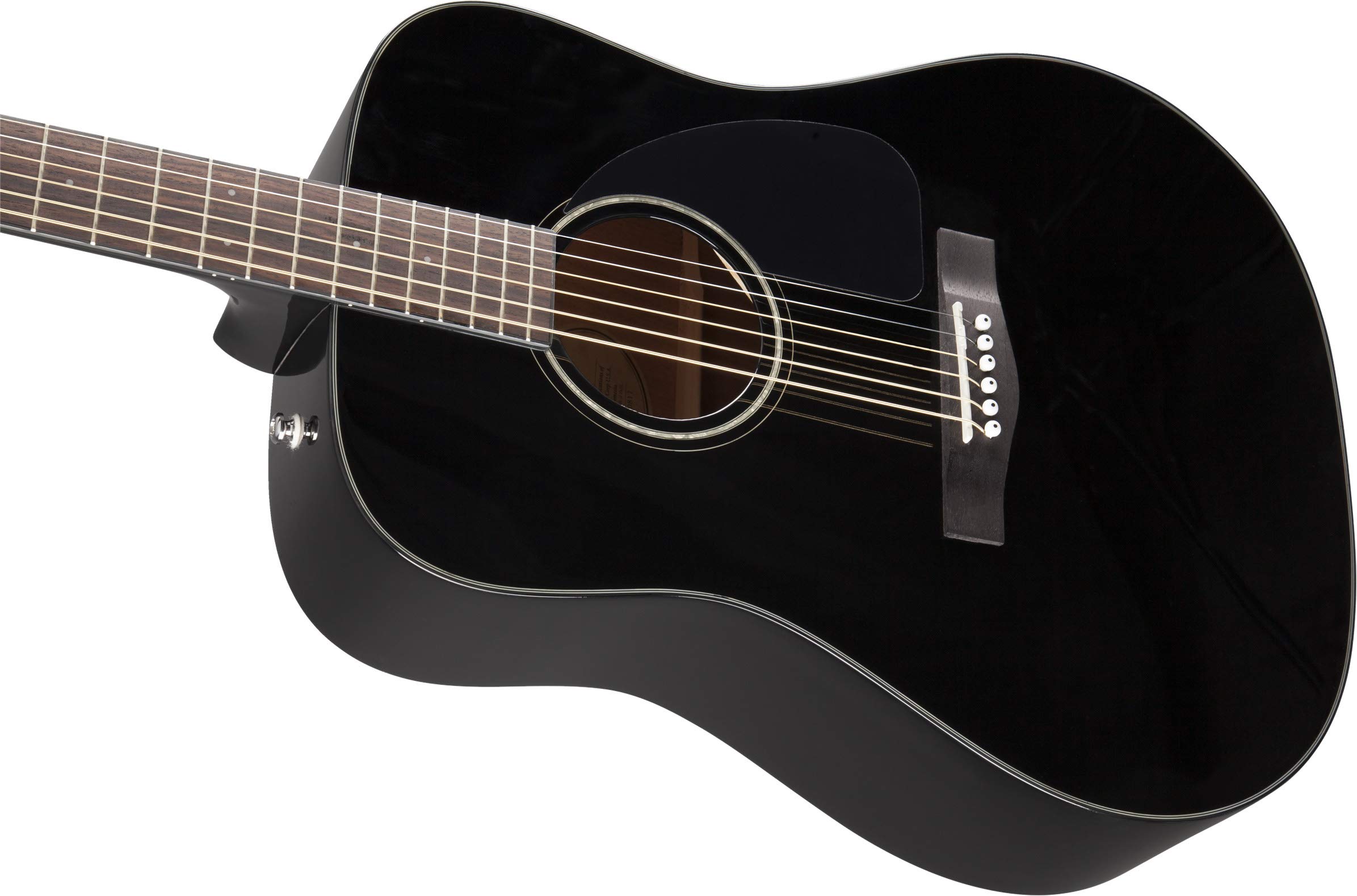 Fender CD-60 Dreadnought Acoustic Guitar Bundle - Black with Hard Case, Strap, Tuner, Strings, Picks & Instructional Materials | Perfect for Beginners, Live Performances & Home Practice