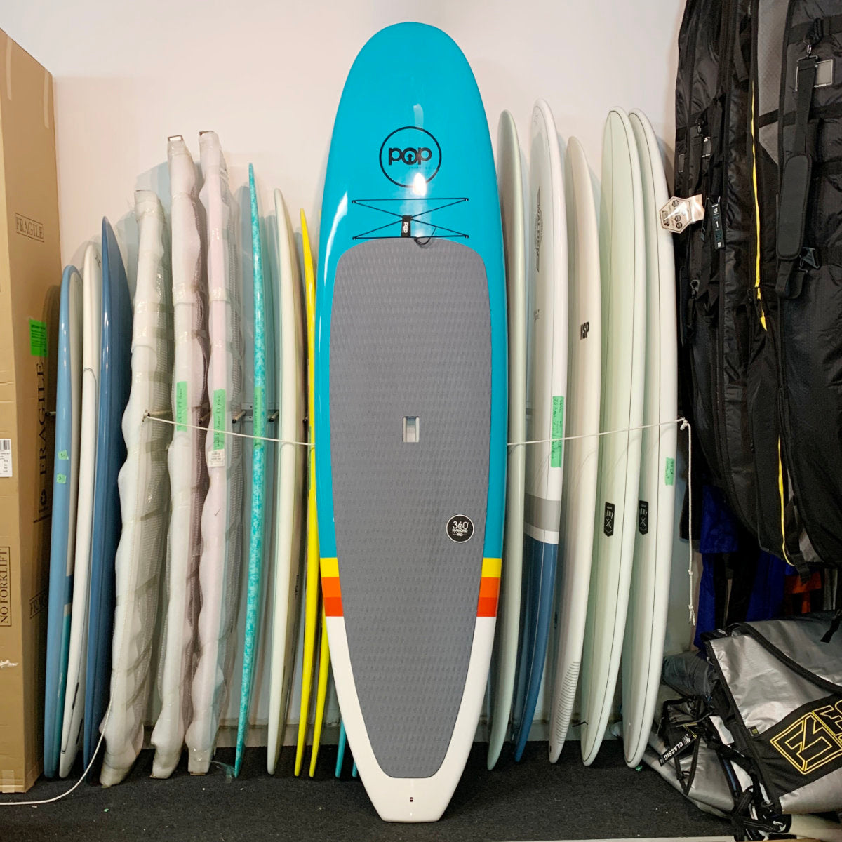 POP 10'6 Rigid Stand Up Paddle Board - Classico Turquoise & Yellow - Perfect for Surfing, Yoga & Fitness on Lakes, Rivers & Oceans