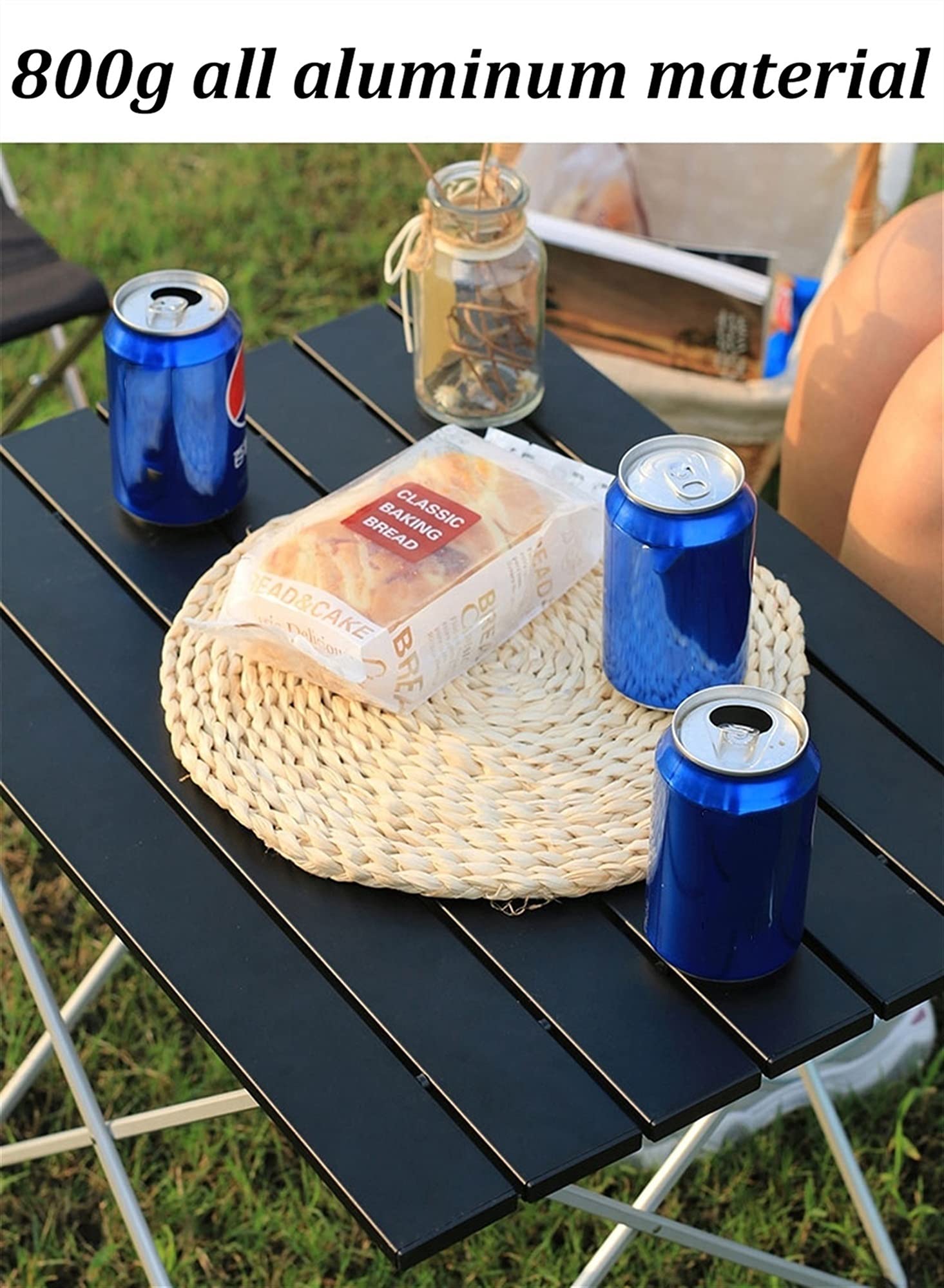 Portable Aluminum Folding Camping Table and Chairs Set with Carry Bag - Lightweight Picnic Table for Outdoor Adventures, Backpacking & Beach (56x40x40cm, No Assembly Needed) - Perfect for Camping, Tailgating, RV Trips & Family Gatherings
