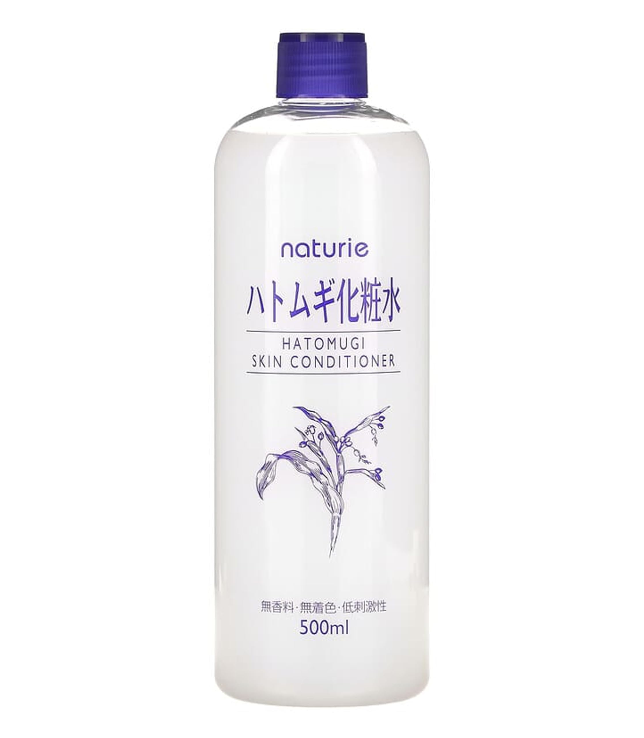 Imju Naturie Hatomugi Skin Conditioner - Hydrating Job's Tears Lotion 500ml for Face & Body - Soothing Toner for Dry, Sensitive Skin - Perfect for Daily Skincare Routine & Post-Sun Care