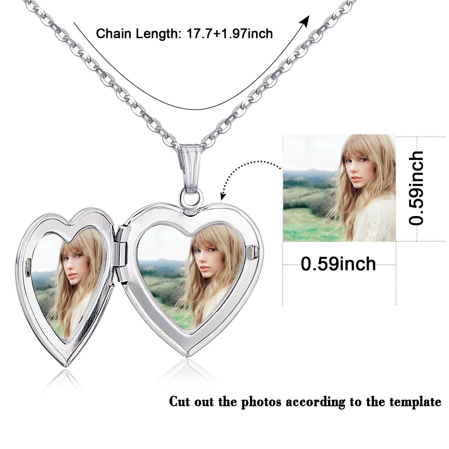 Heart Locket Necklace for Women - Personalized Photo Pendant Jewelry, Engravable Gift for Birthday, Anniversary & Valentine's Day | Perfect for Romantic Keepsakes, Mother's Day Presents & Everyday Elegance