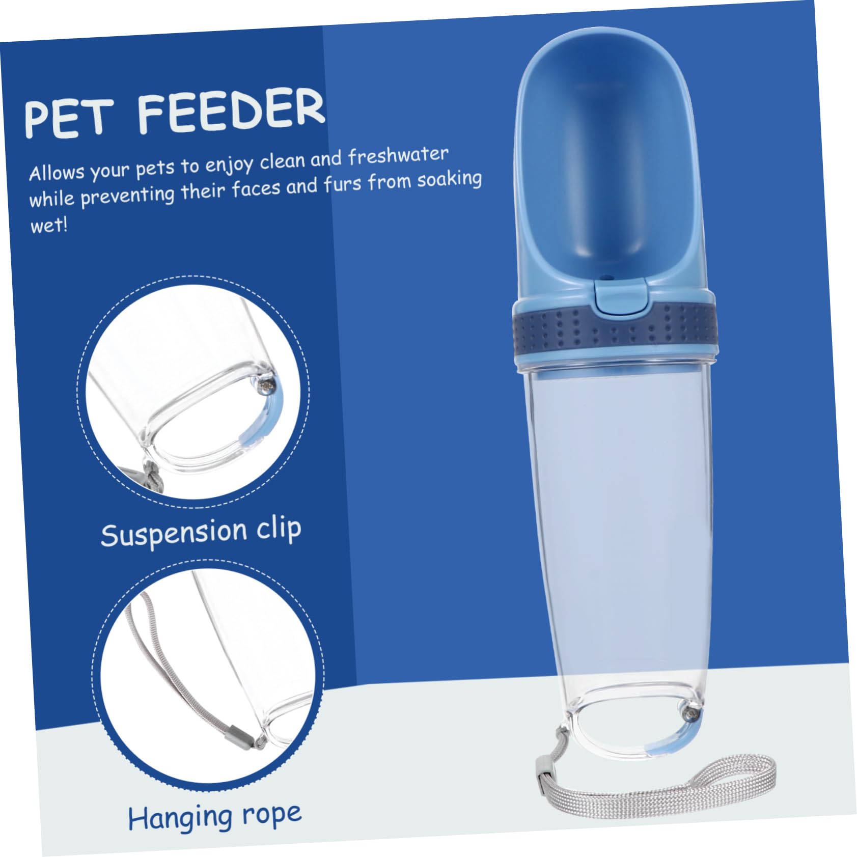 POPETPOP Portable Dog Water Bottle with Bowl - Leak-Proof Pet Travel Water Feeder for Dogs, Outdoor Hiking, Camping & Daily Walks - Durable Dog Drinking Accessories for Small & Large Breeds