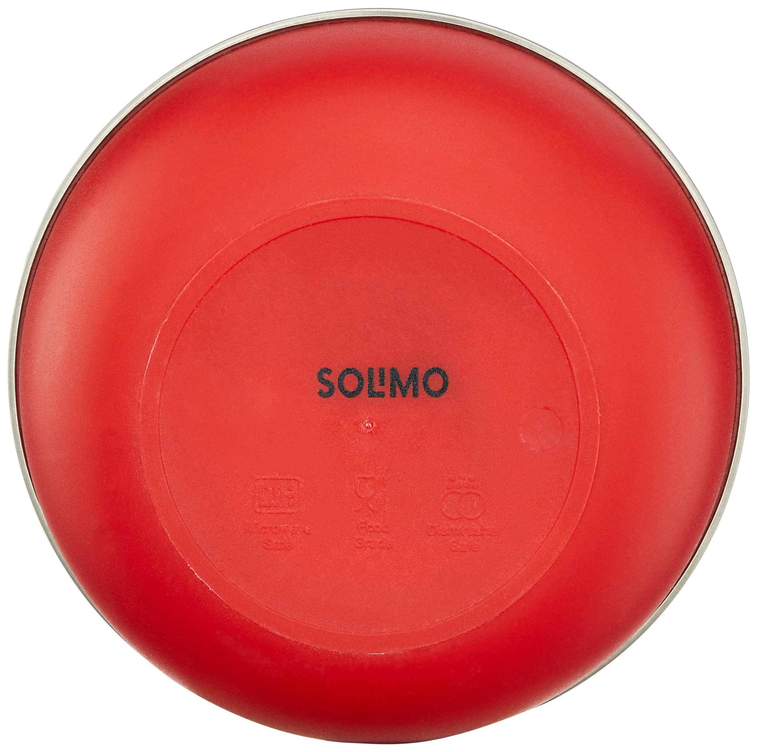 Solimo Stainless Steel Mixing Bowls Set of 3 (500ml, 750ml, 1250ml) - Microwave Safe, No Lids, Red - Perfect for Baking, Meal Prep & Food Storage