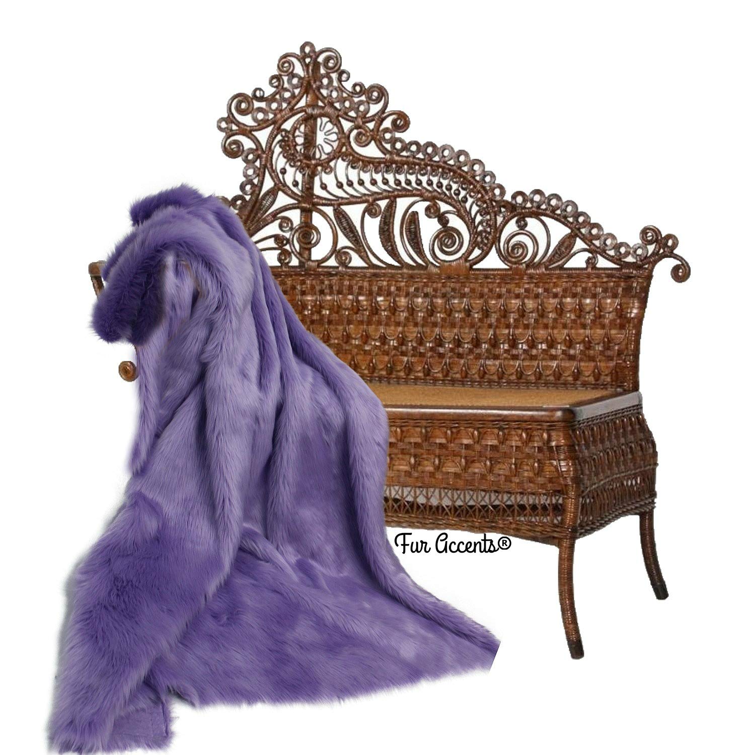 Soft Plush Faux Fur Throw Blanket - 2'x3' Lavender Shaggy Blanket for Baby, Nursery, or Living Room - Cozy Fashion Fur Accent for Couch, Bed, and Home Decor