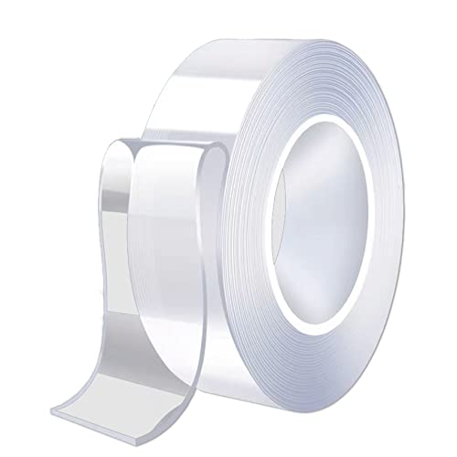 HEEYoo Heavy Duty Double Sided Mounting Tape - Waterproof Adhesive Strips with Strong Elasticity, Reusable Nano Two Sided Tape for Home, Office, Car & Outdoor Use (9.85ft) - Perfect for Hanging Pictures, Securing Carpets & DIY Projects