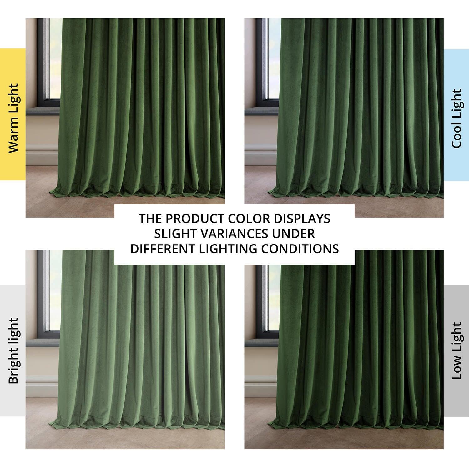 Eden Green Extra Wide Heritage Plush Velvet Blackout Curtains for Bedroom & Living Room - Noise Reducing Thermal Insulated Window Drapes for Home Decor